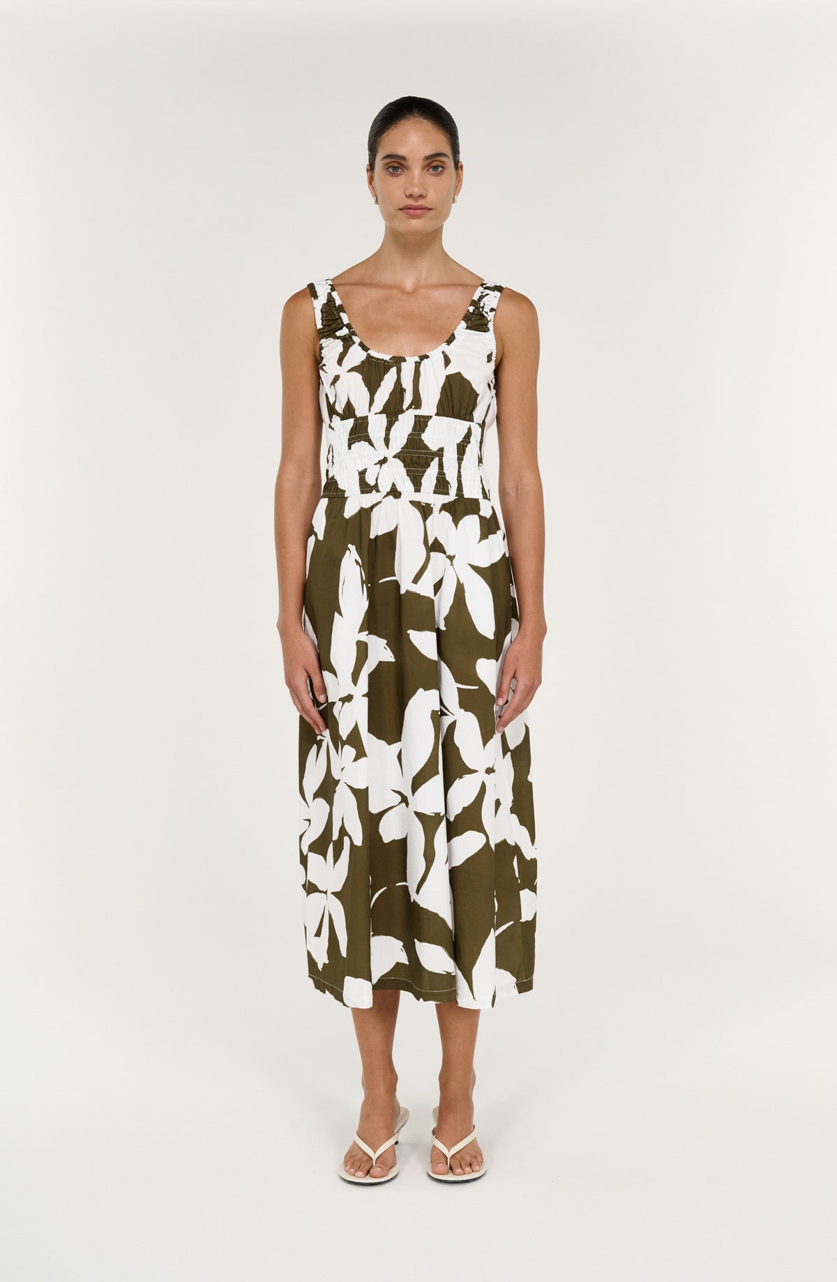 Liora Shirred Midi Dress