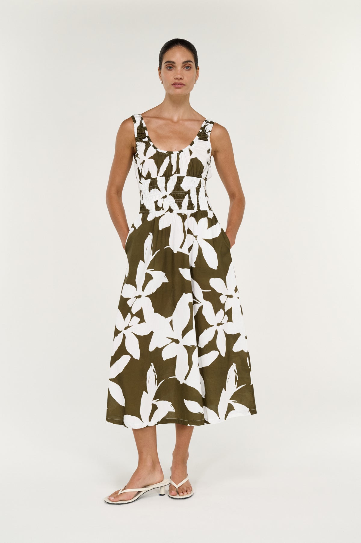 Liora Shirred Midi Dress