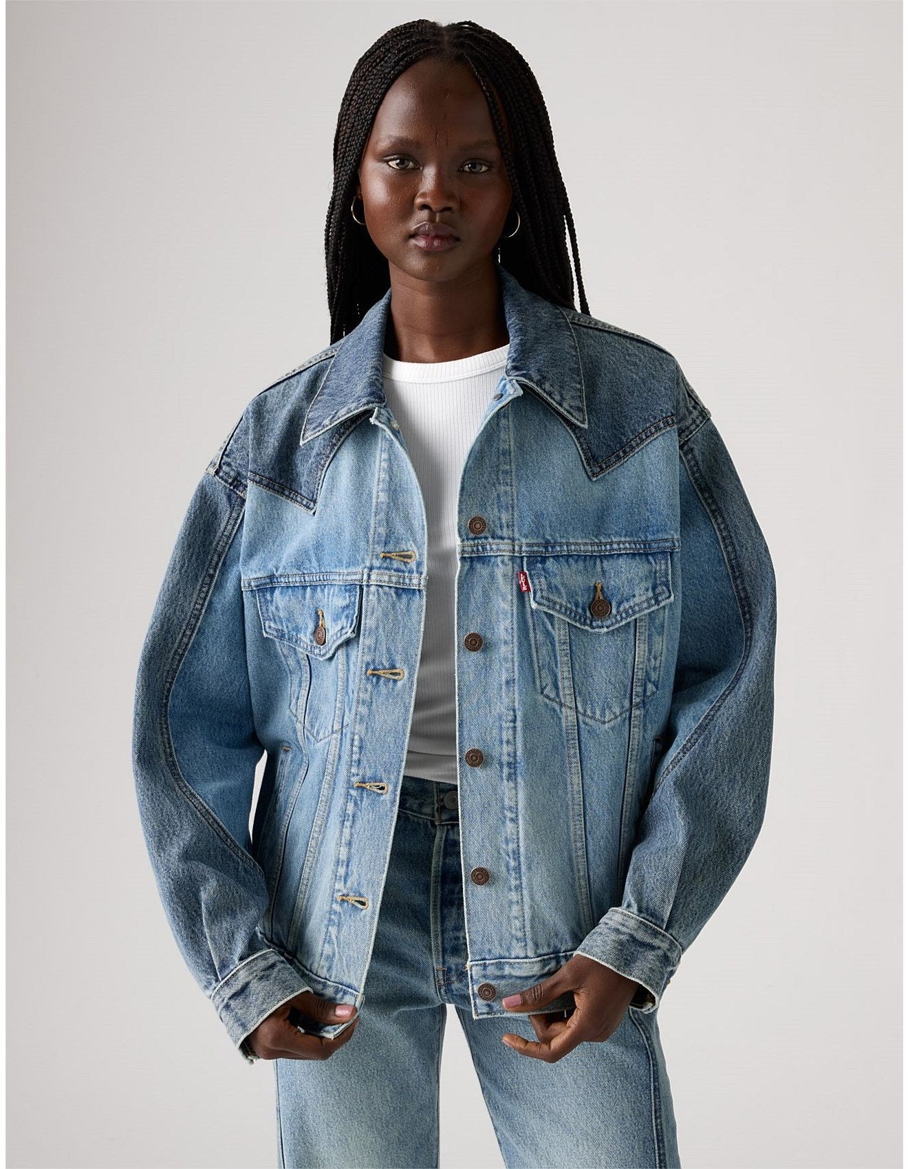 90S Western Pieced Trucker Jacket
