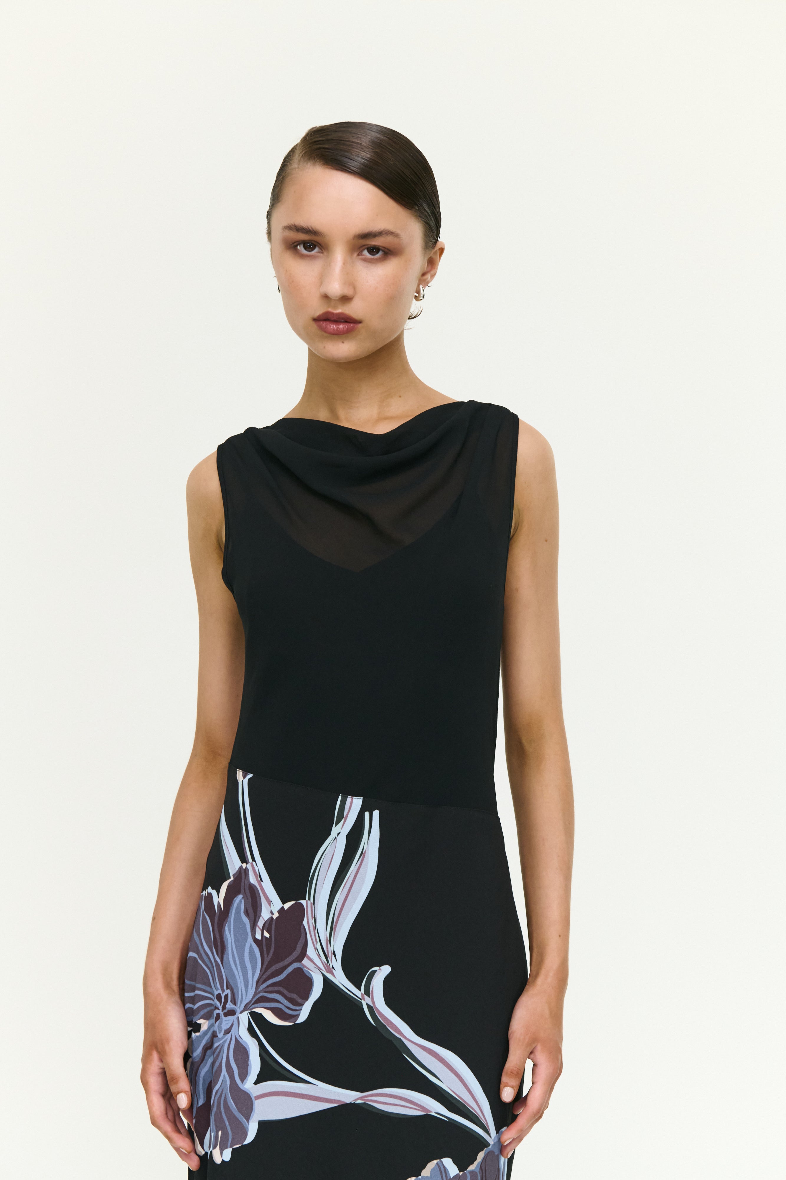 Stas Bias Combo Midi Dress