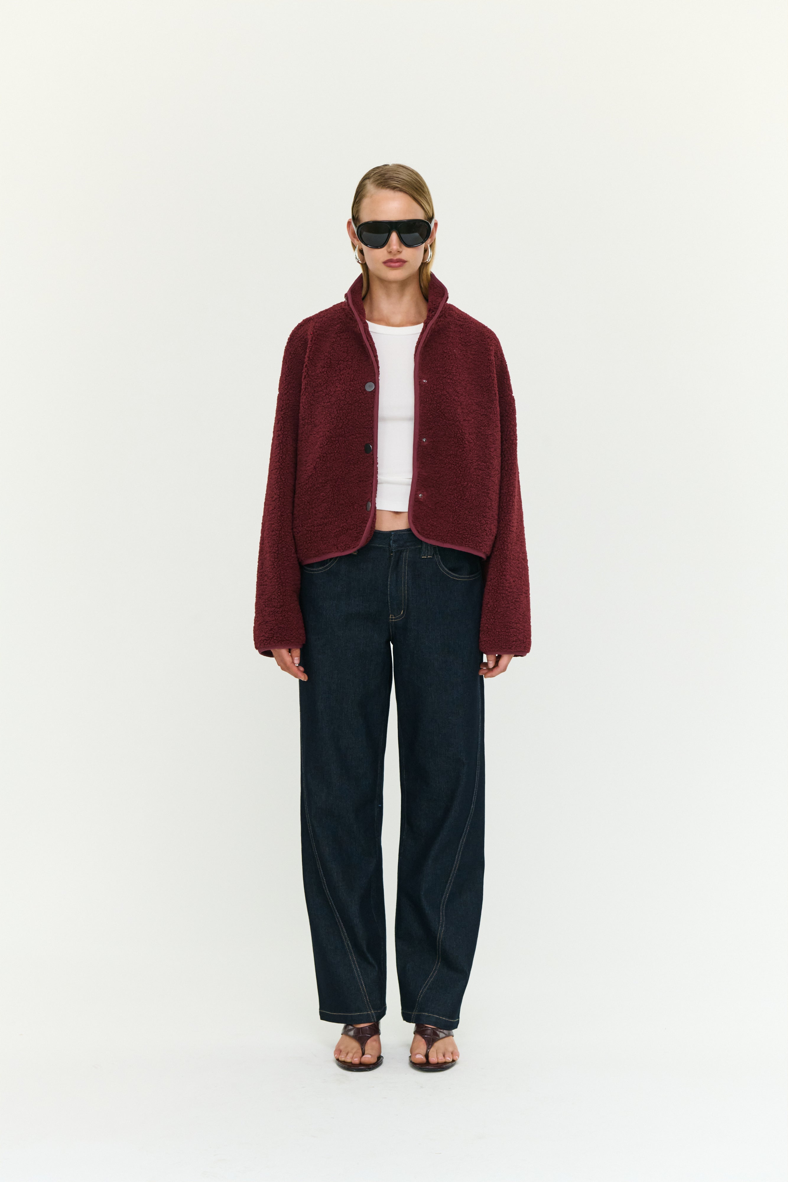Katya Crop Sherpa Jacket