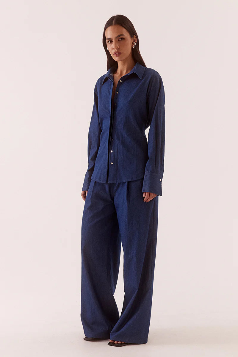 Quinn Shirt Mid-Wash Blue