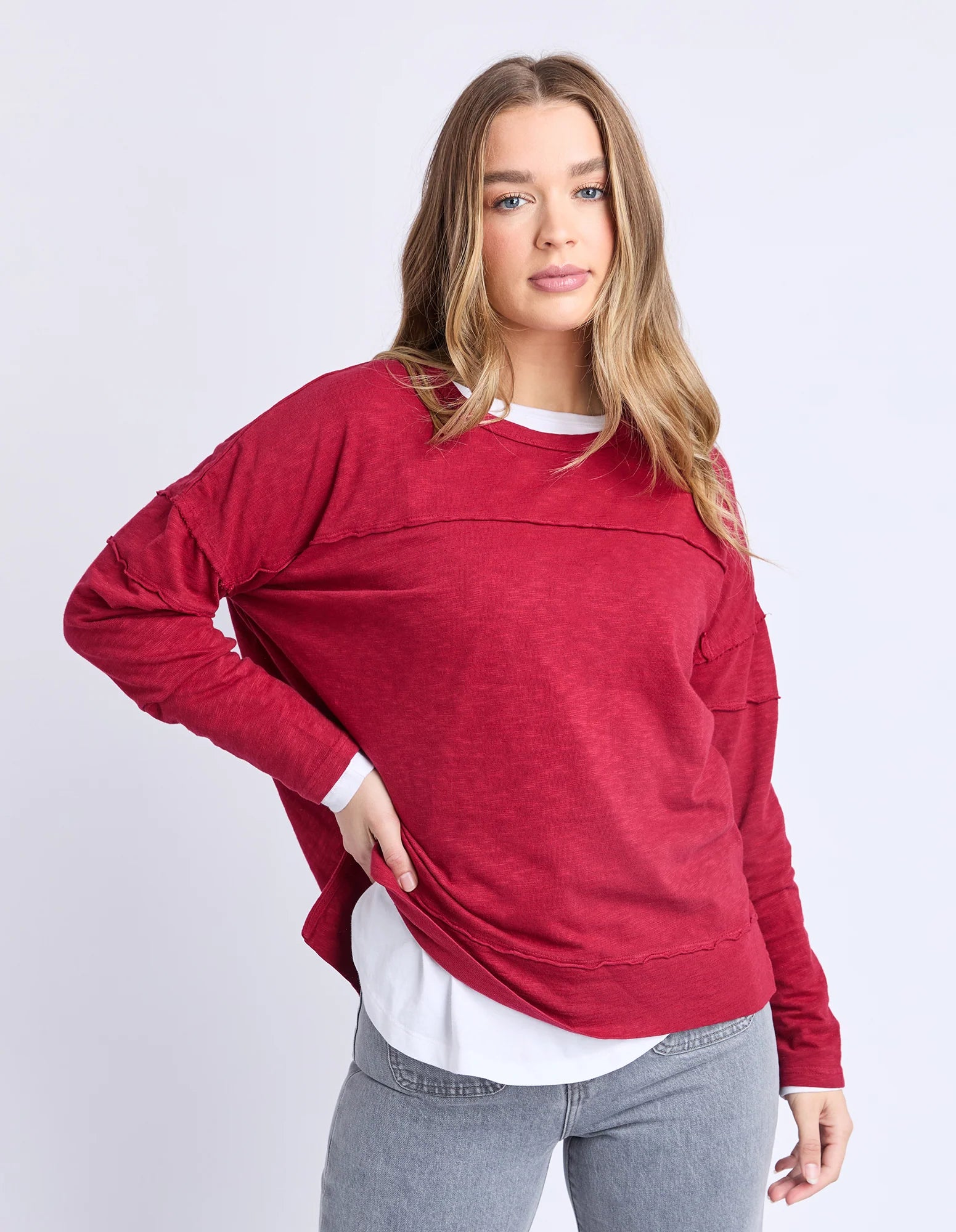 Jayne Throw On Top Rhubarb Red
