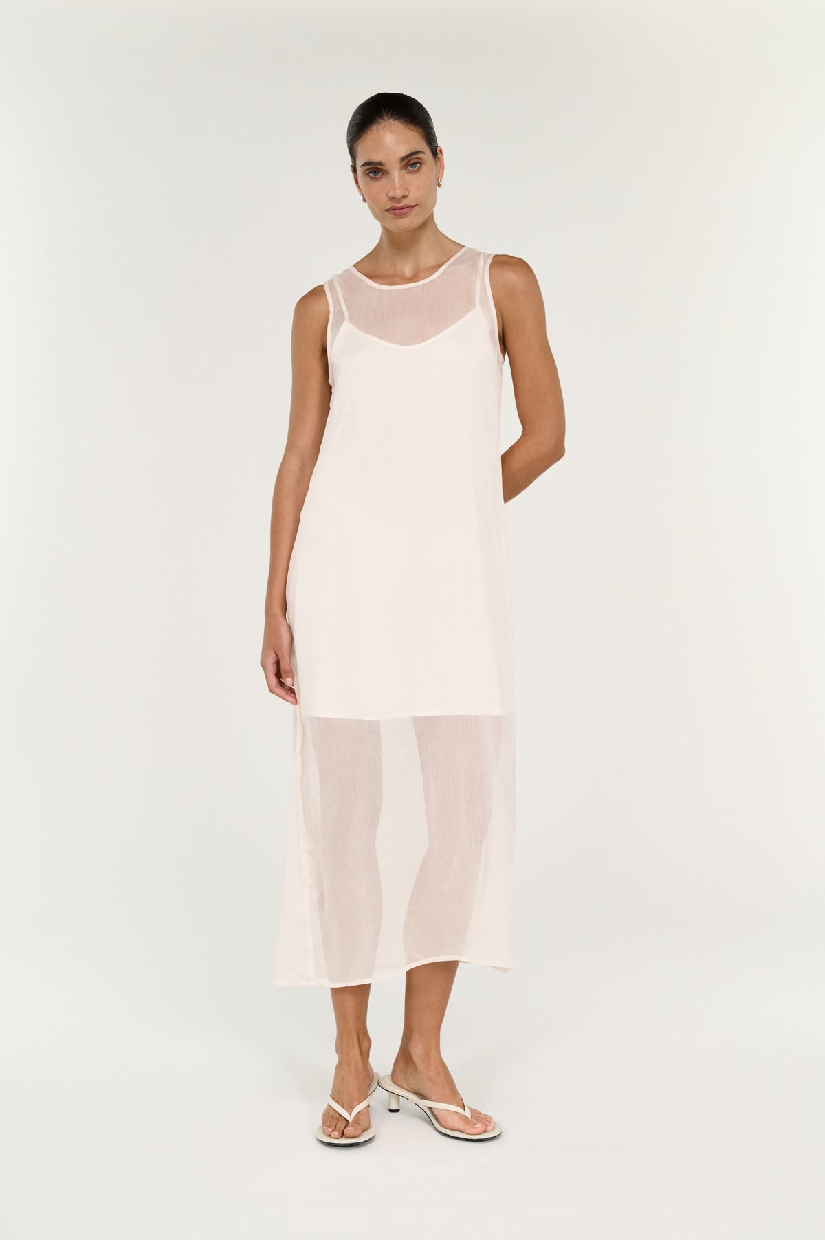 Aria Sheer Layered Midi Dress