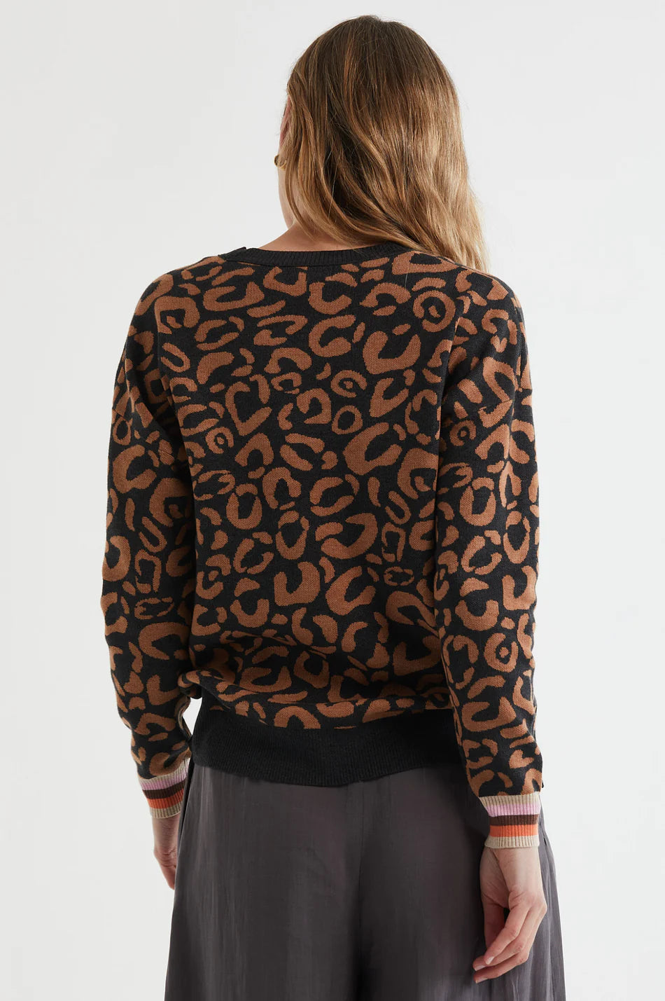 Leopard Crew Charcoal
