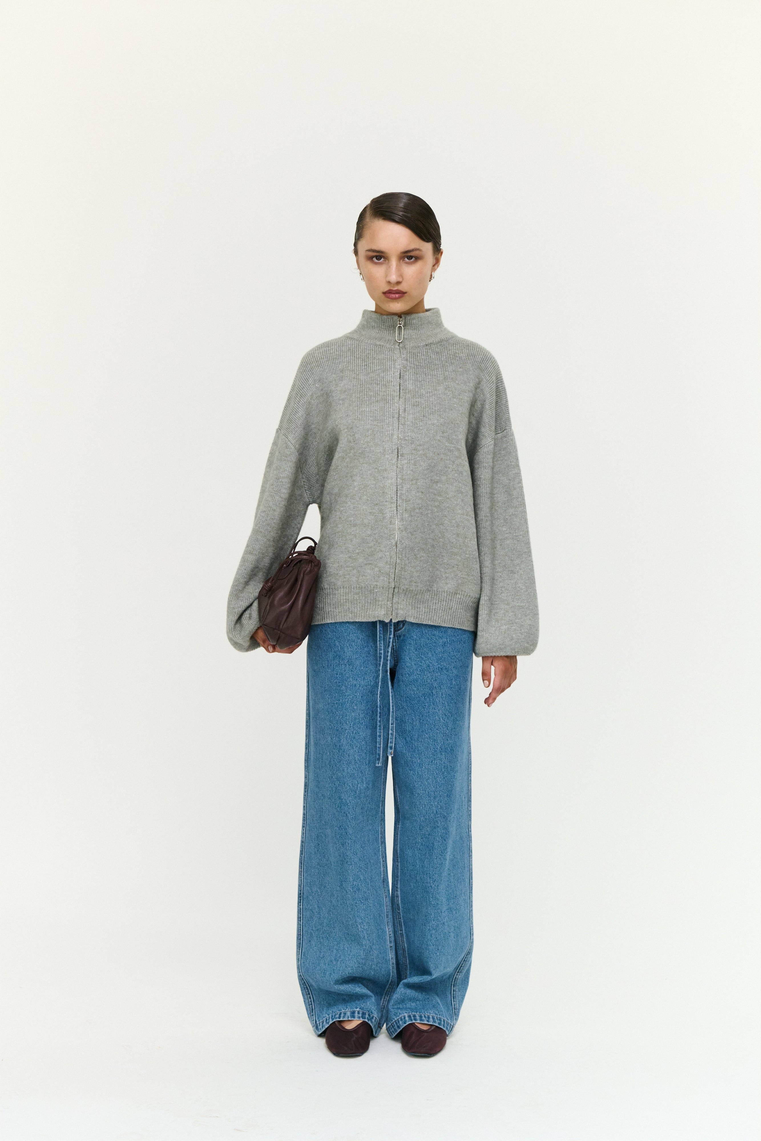 Harlow Overzize Zip Cardigan