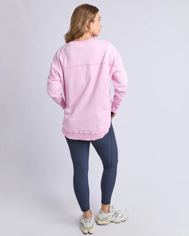 Simplified Metallic Crew Bright Pink