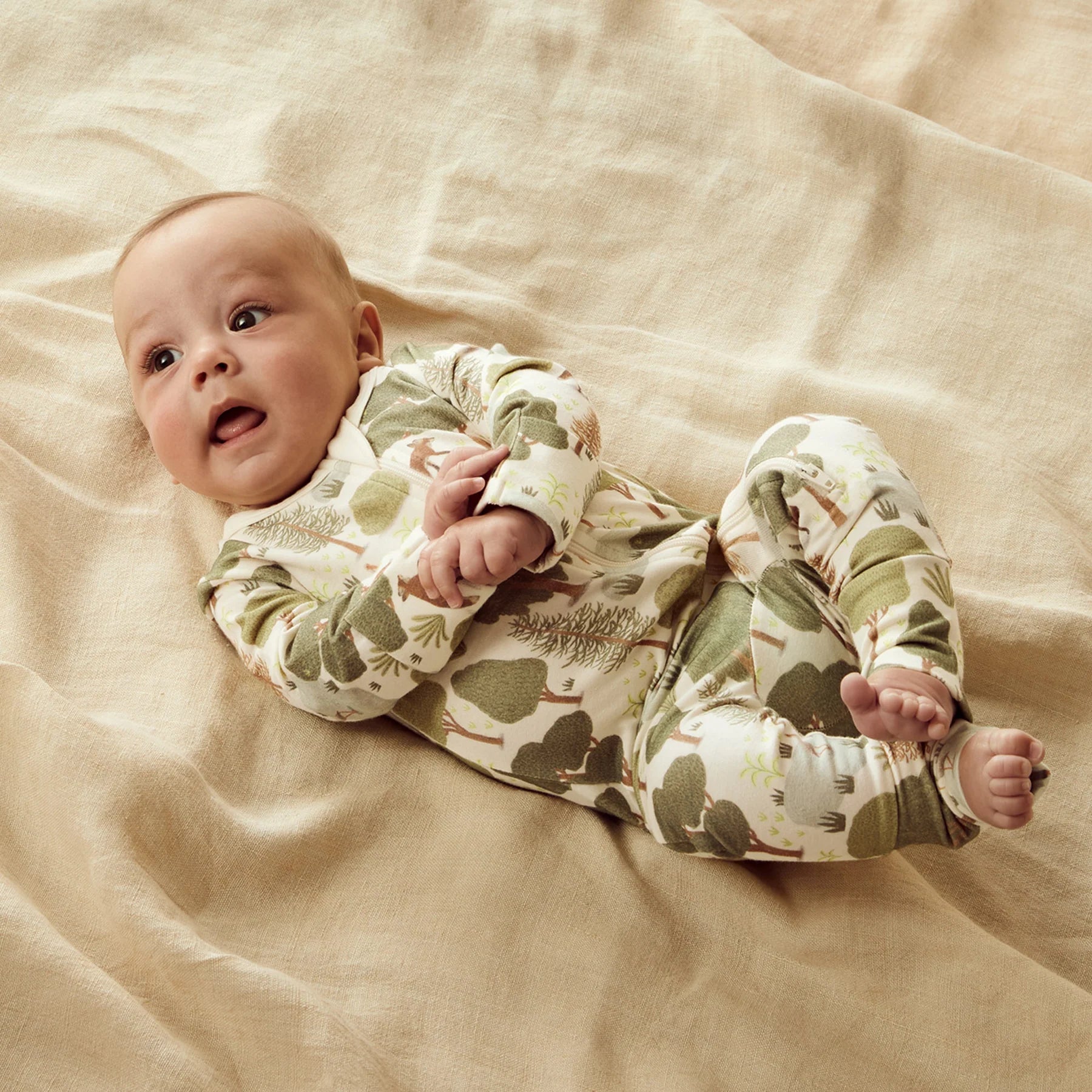 Little Trees Organic Zipsuit W Feet