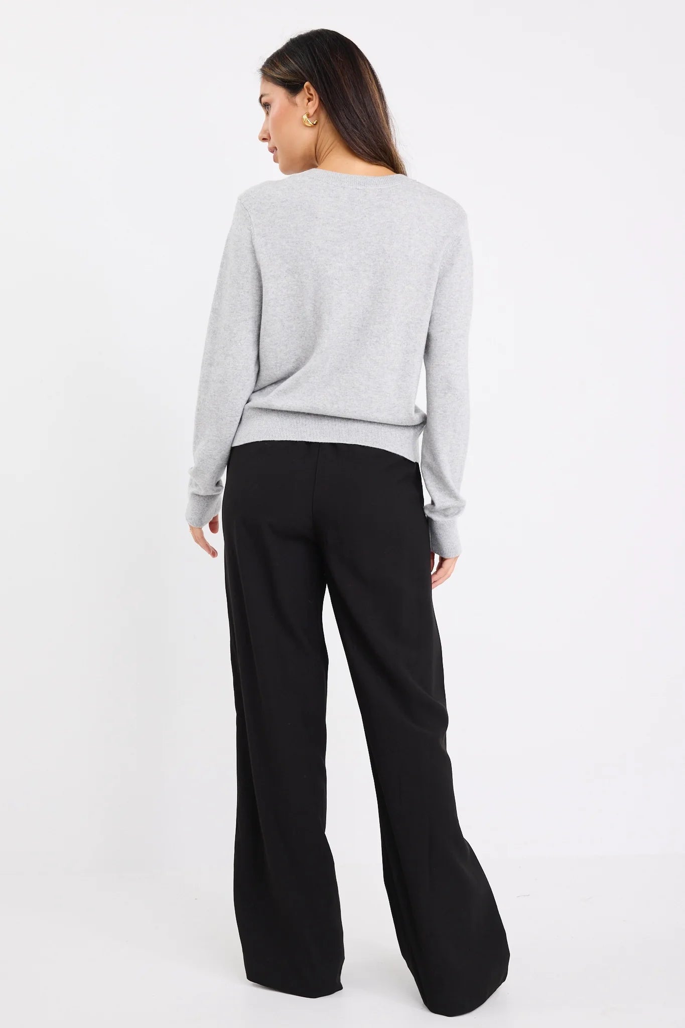 Autograph Light Grey Marle Cashmere Blend Crewneck Cardigan