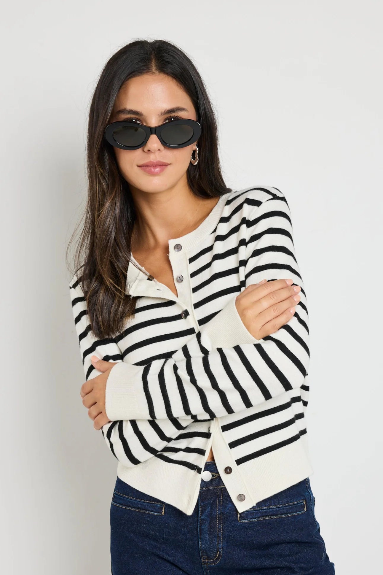 Autograph Black Stripe Cardigan