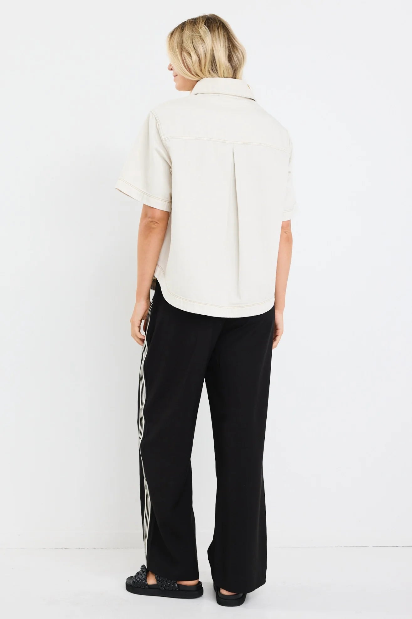 Crucial Ecru Denim Short Sleeve Shacket