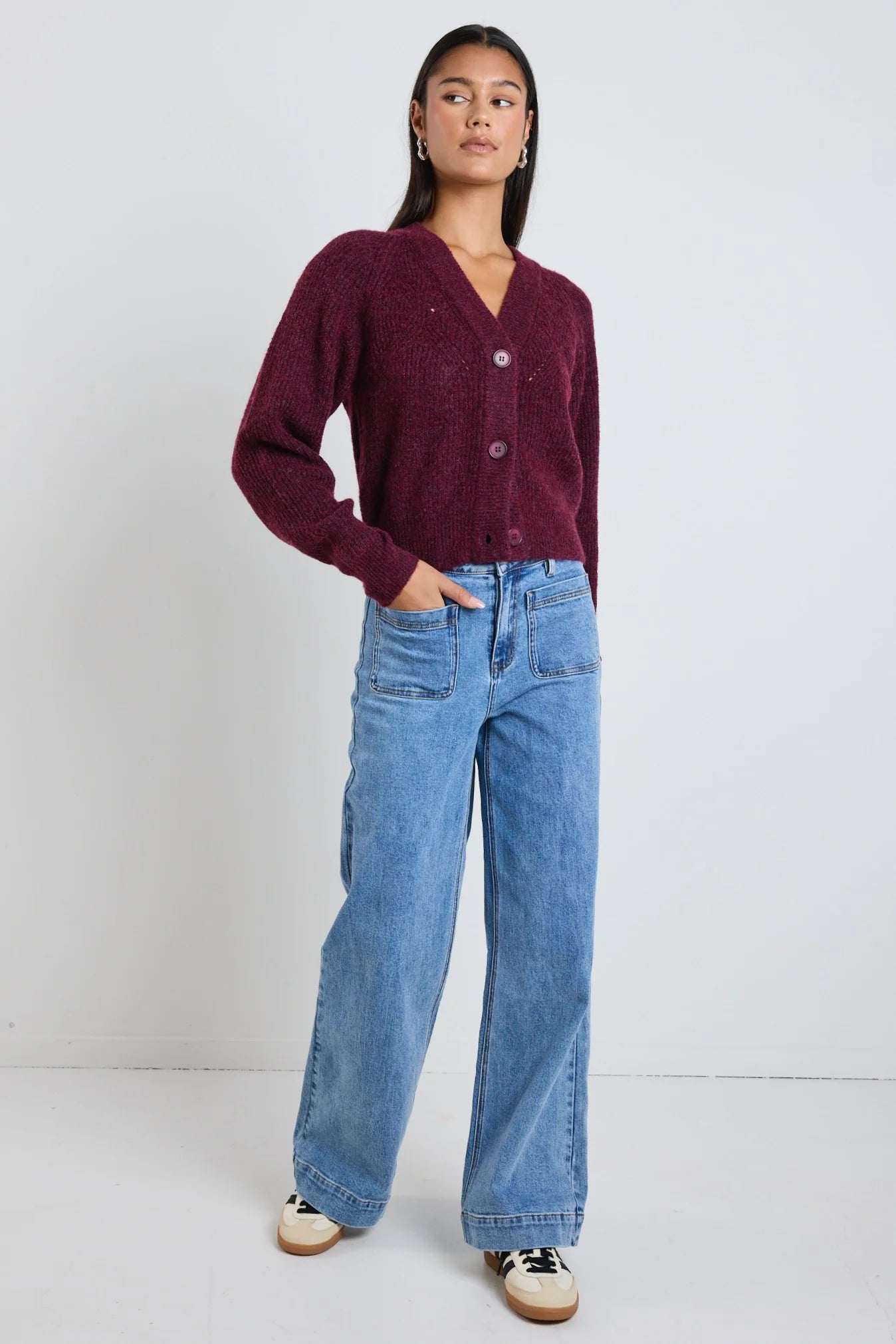 Essence Burgundy Knit Cardigan