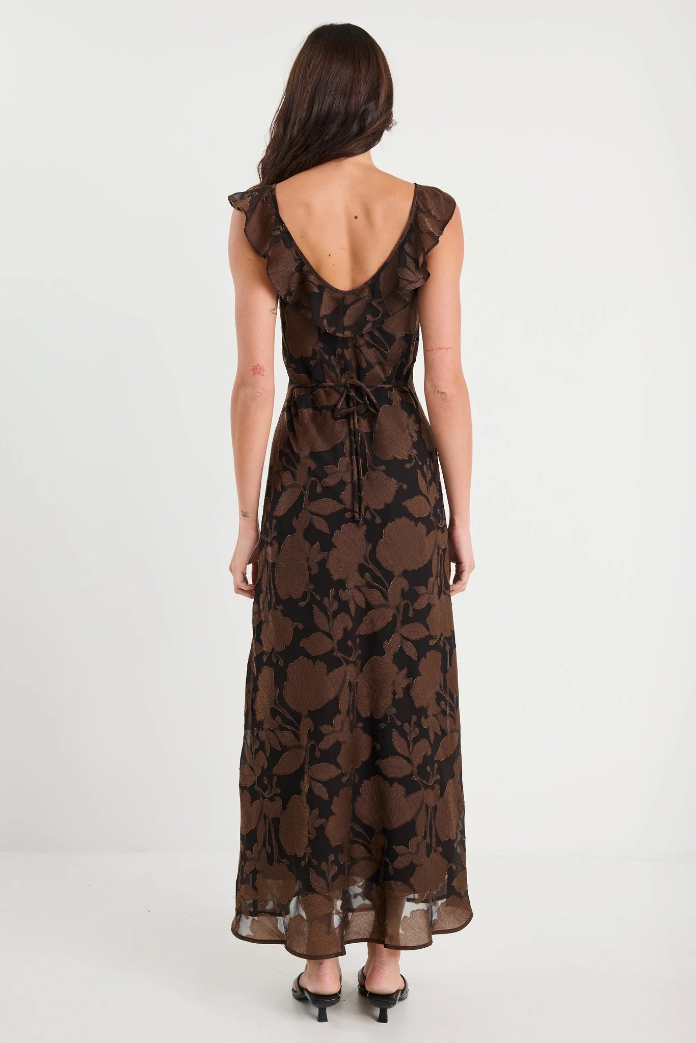 Joyous Moonlit Garden Bias Slip Maxi Dress