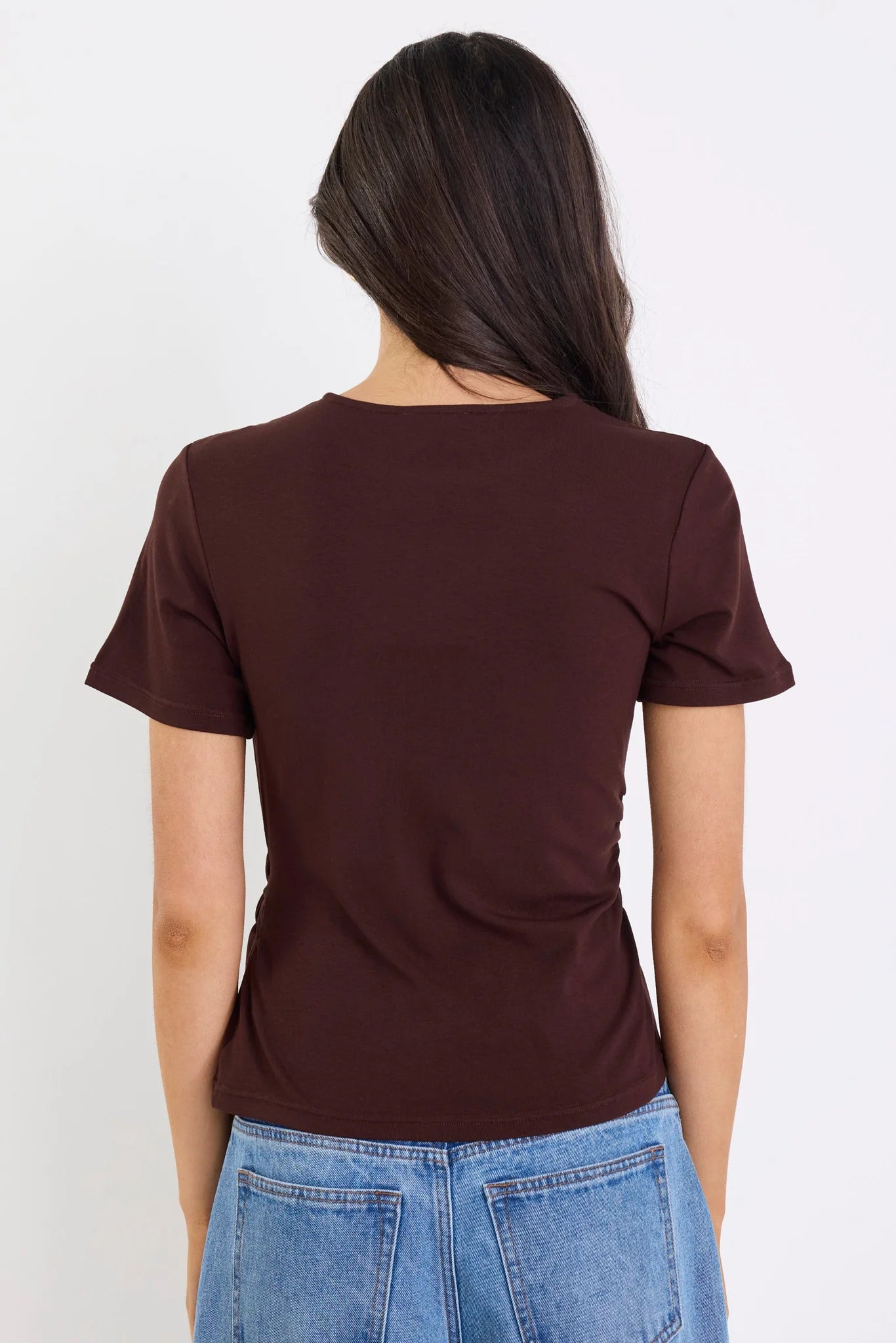 Loop Chocolate Knot Front Short Sleeve Top