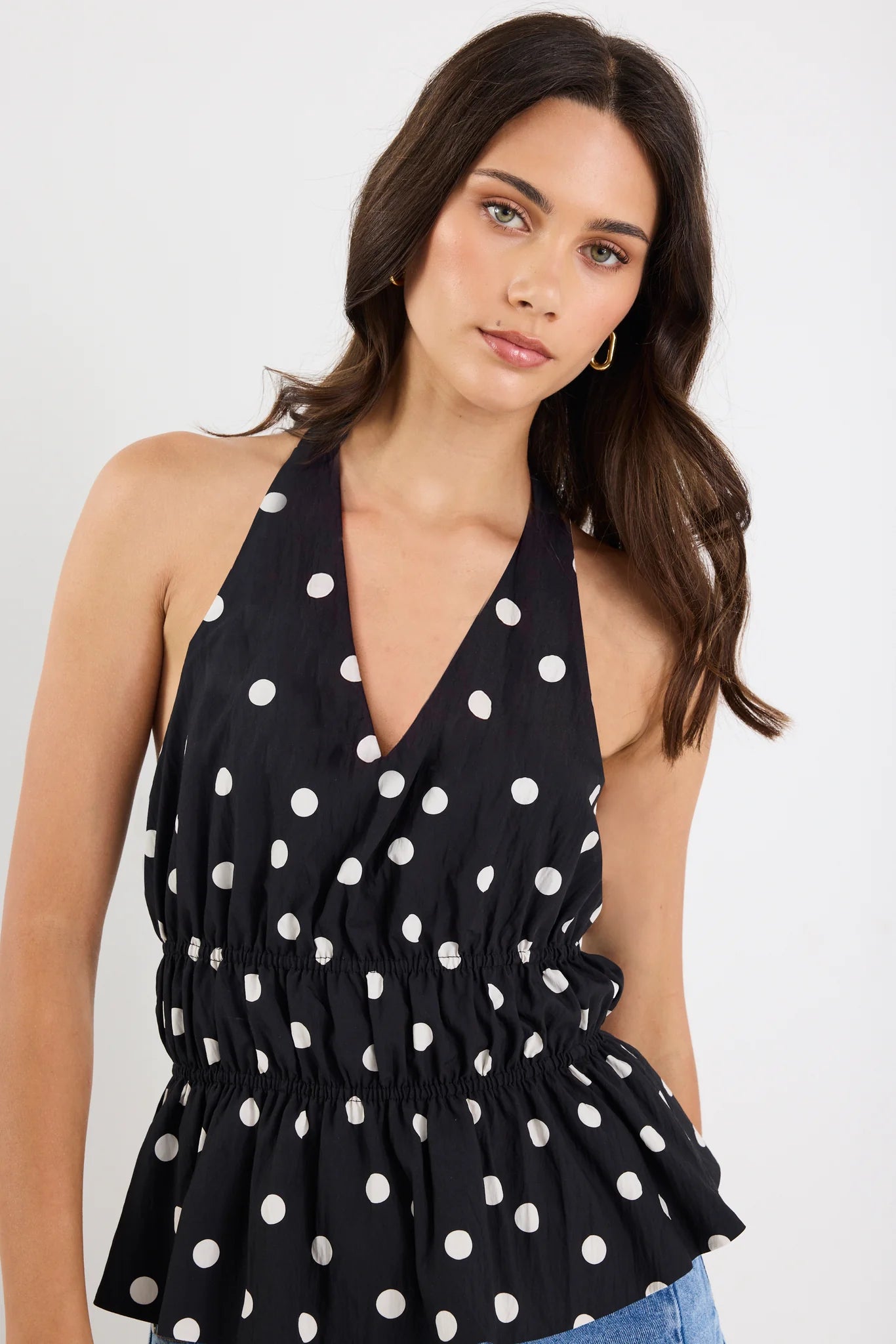 Rouge Black Polka Dot Top