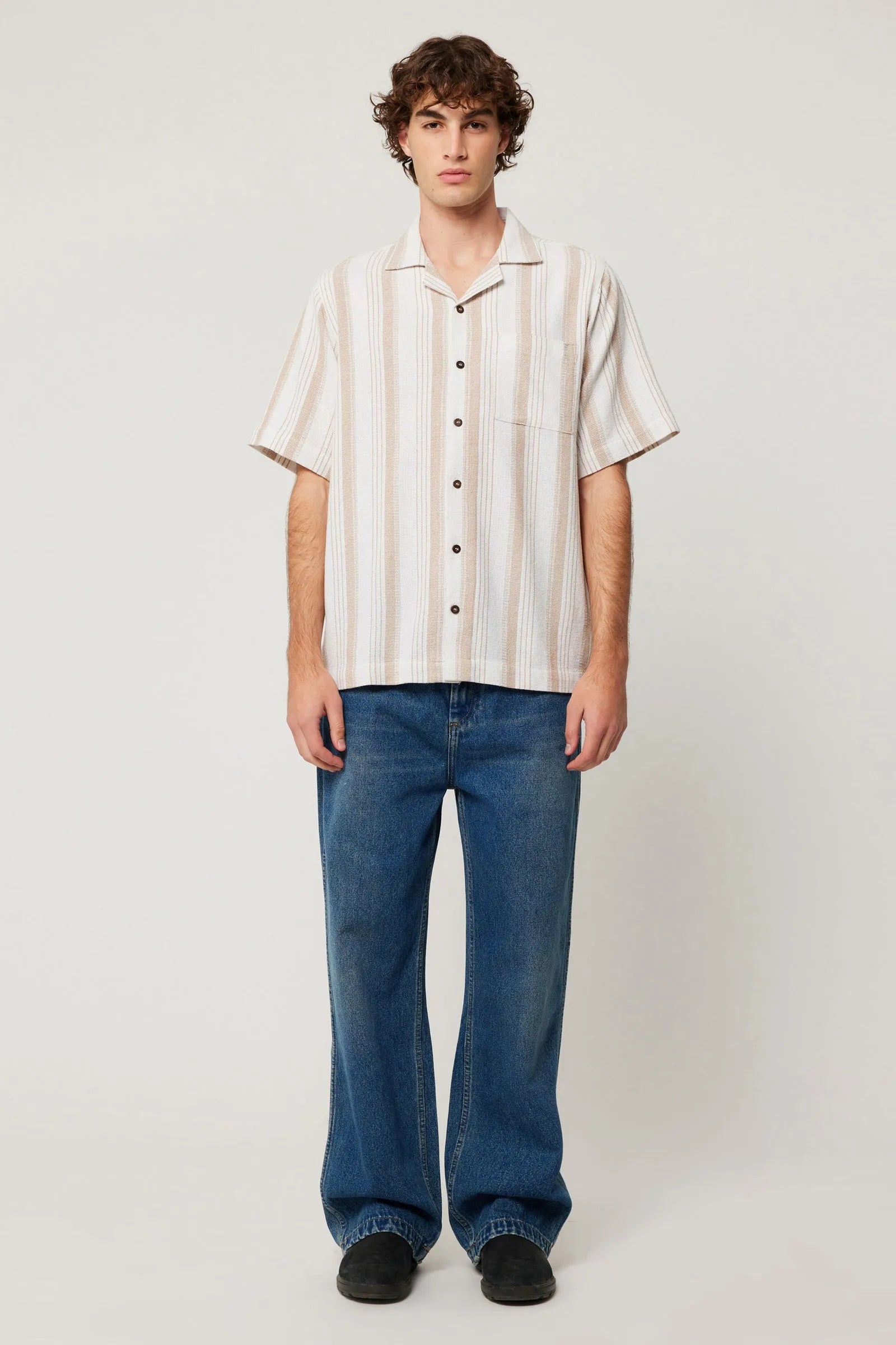 Bowler Weave Stripe Shirt Natural