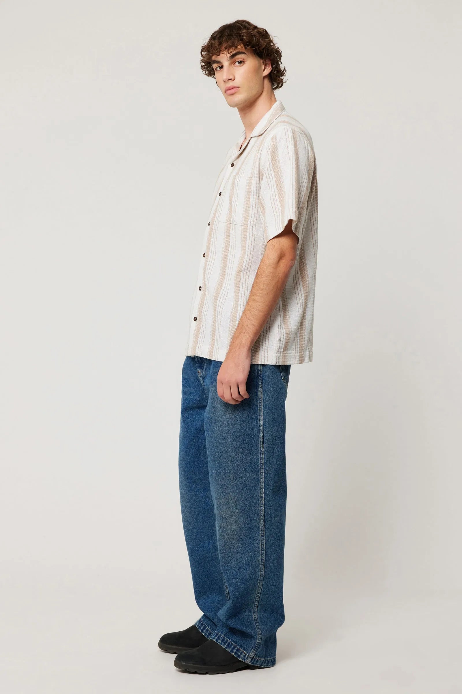 Bowler Weave Stripe Shirt Natural