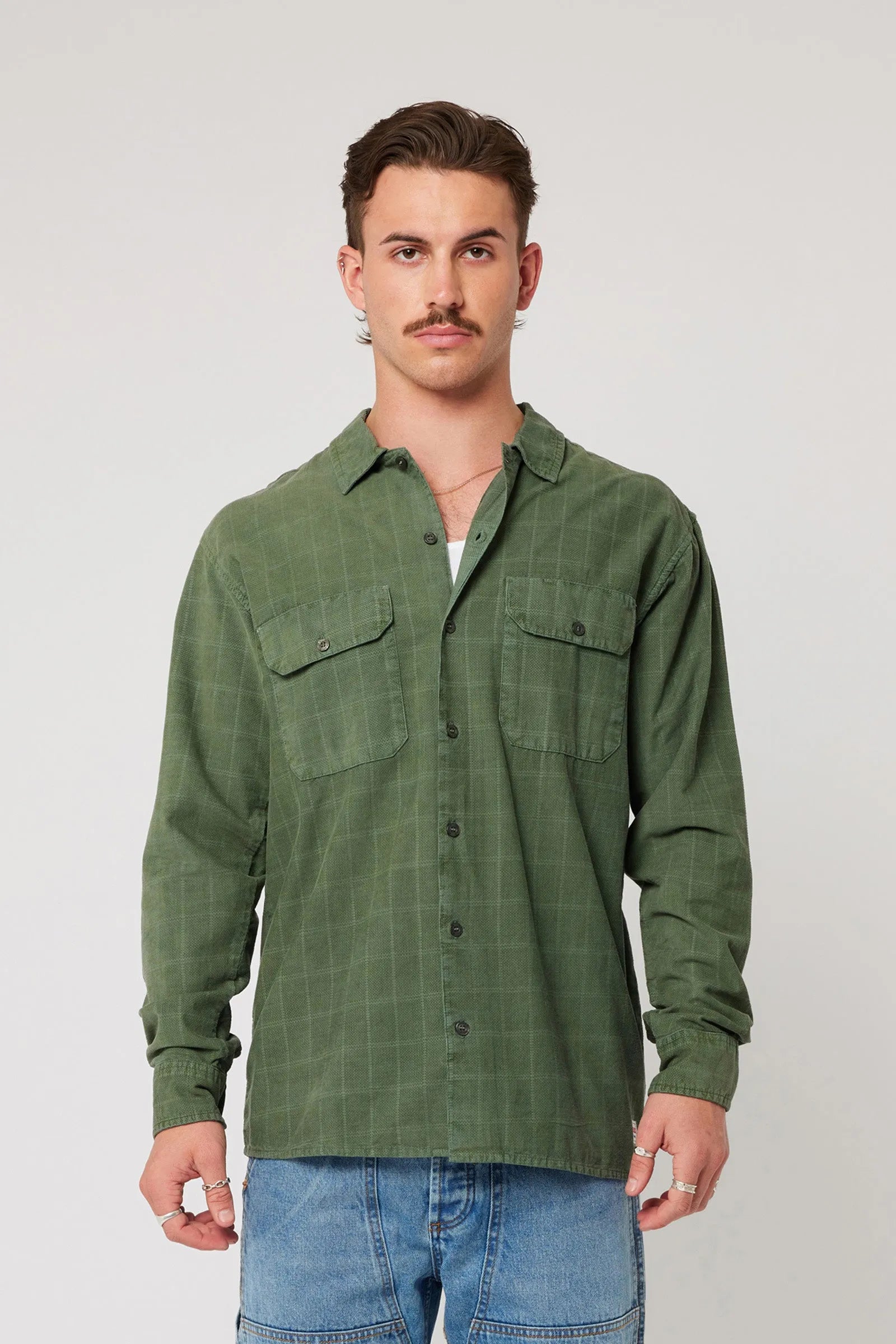 Ezy Cord Longsleeve Shirt Thyme