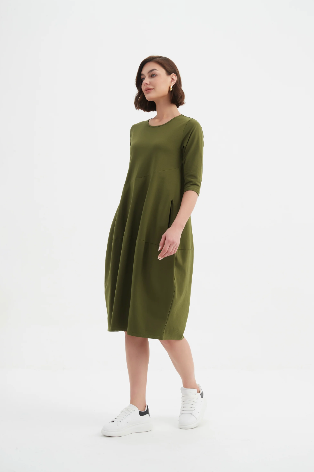 Diagonal Seam Winter Dress