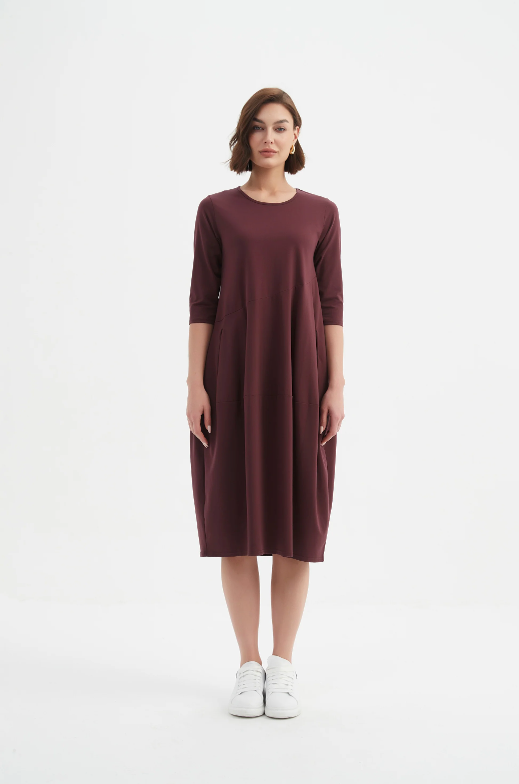 Diagonal Seam Winter Dress