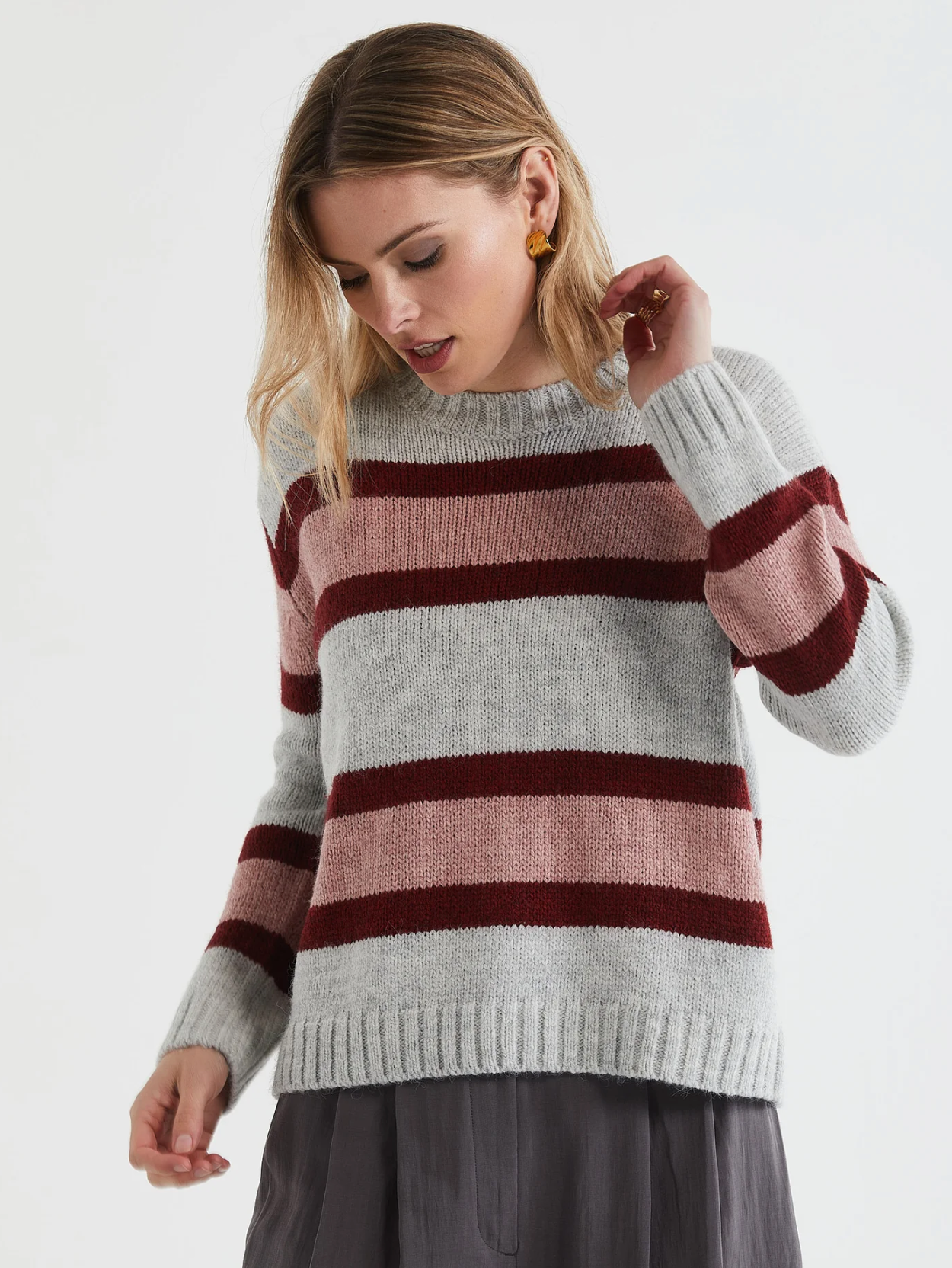 Lofty Stripe Jumper Marl