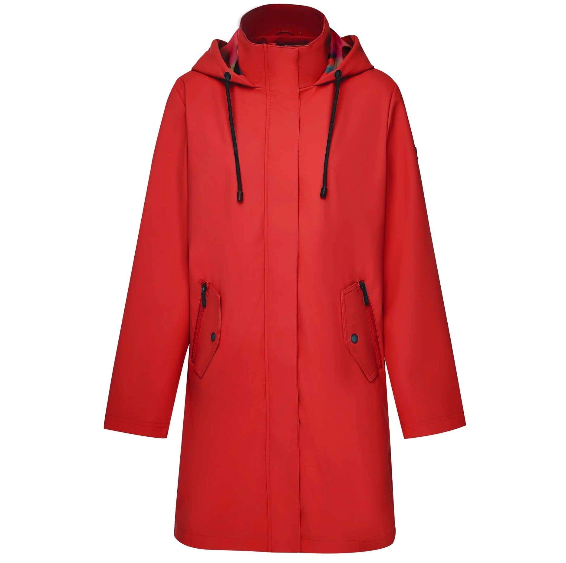 Billie PU Coated Rain Coat Cherry