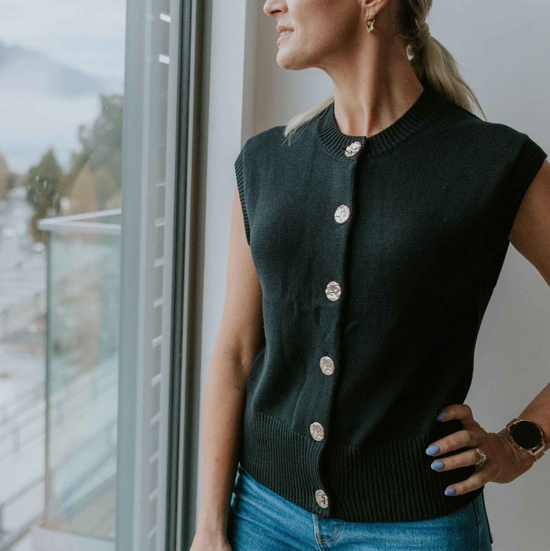 Chloe Knit Vest Black