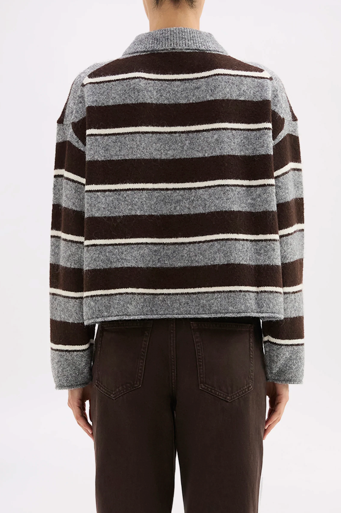 Maia Rugby Knit Charcoal Stripe