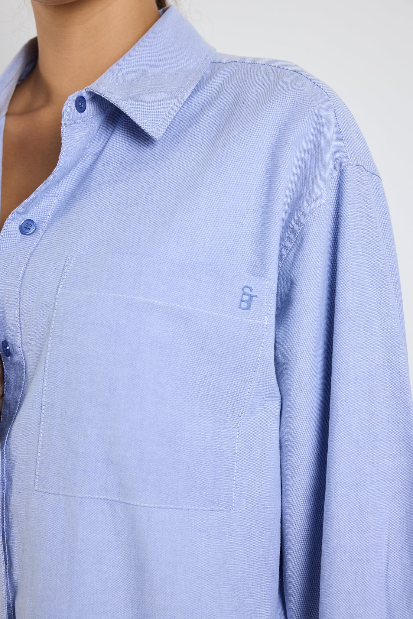 Signature Blue Oxford Oversized Shirt