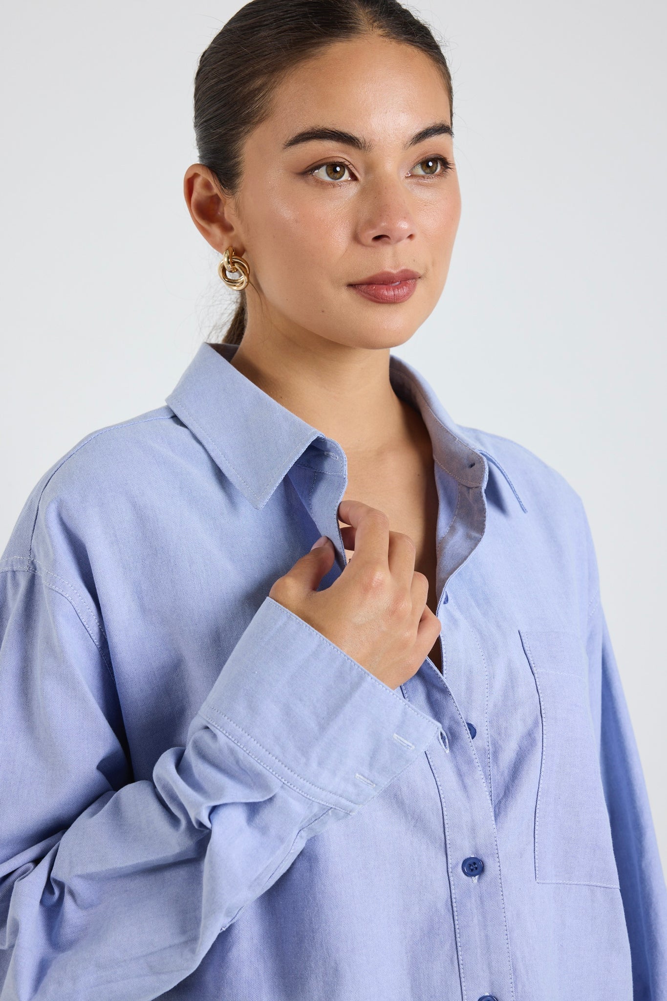 Signature Blue Oxford Oversized Shirt