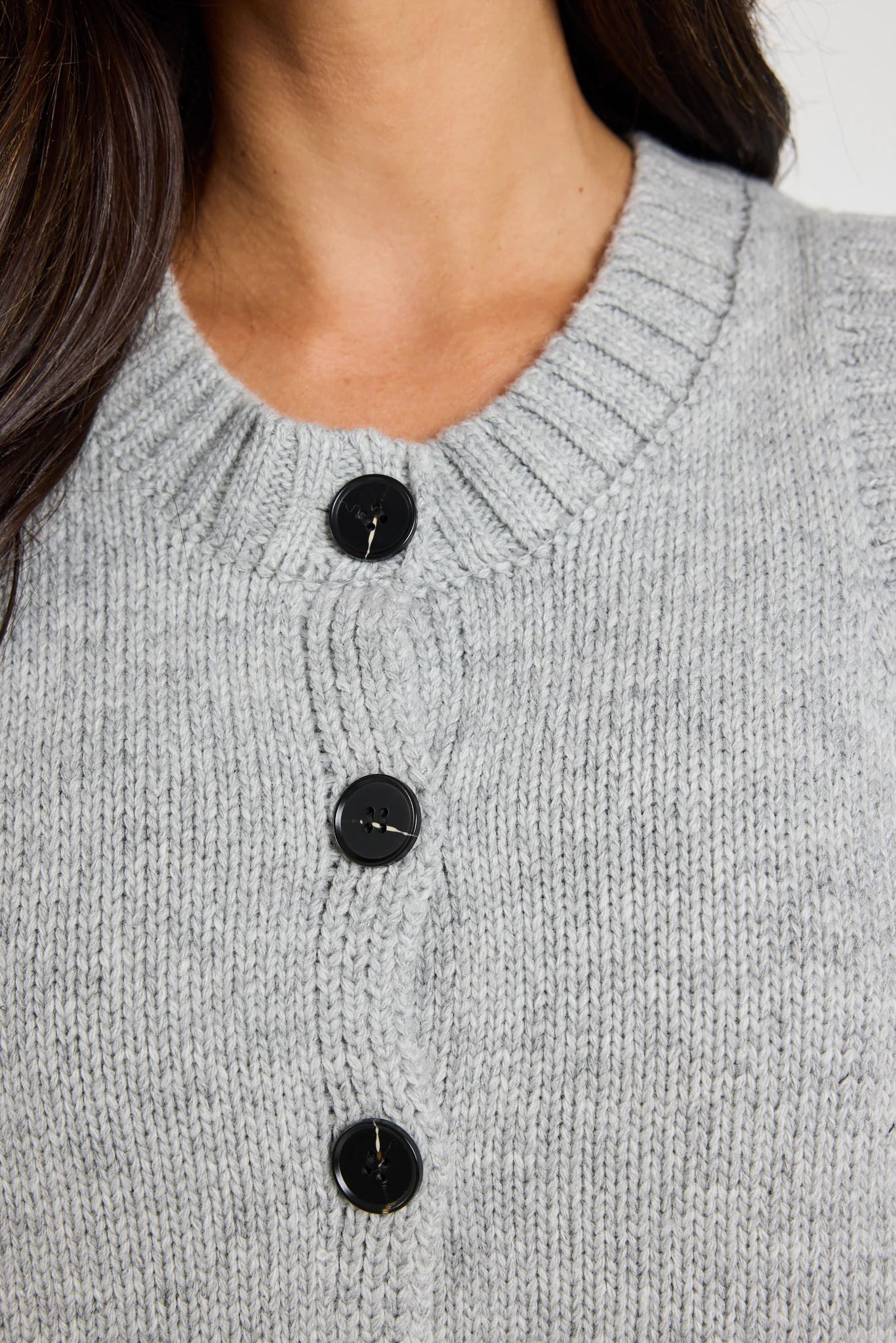 Stamp Grey Marle Crewneck Knit Vest Top