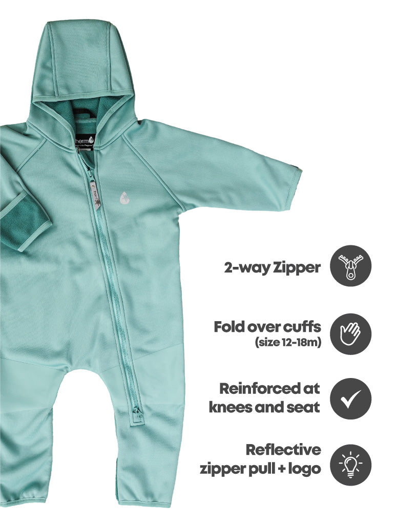 All-Weather Fleece Onesie Seafoam