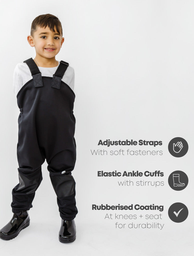 All-Weather Fleece Overalls Black