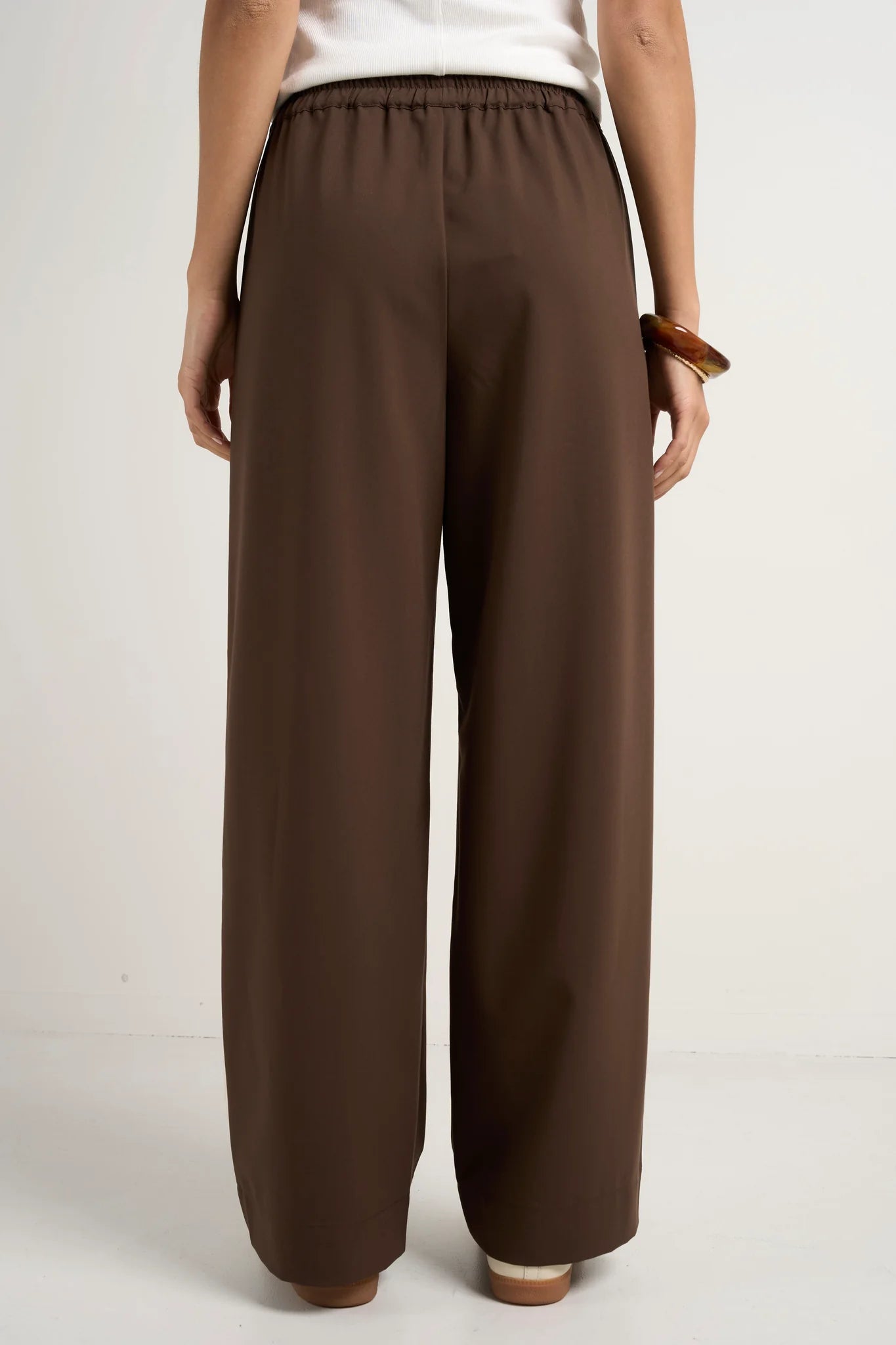 Townie Chocolate Stripe Side Tape Wide Leg Pants