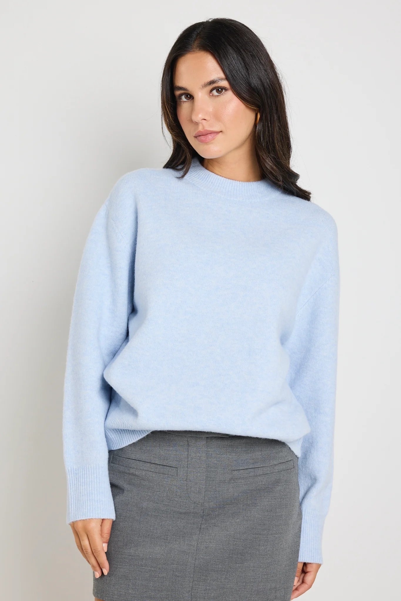 True Ice Blue Crewneck Knit Jumper
