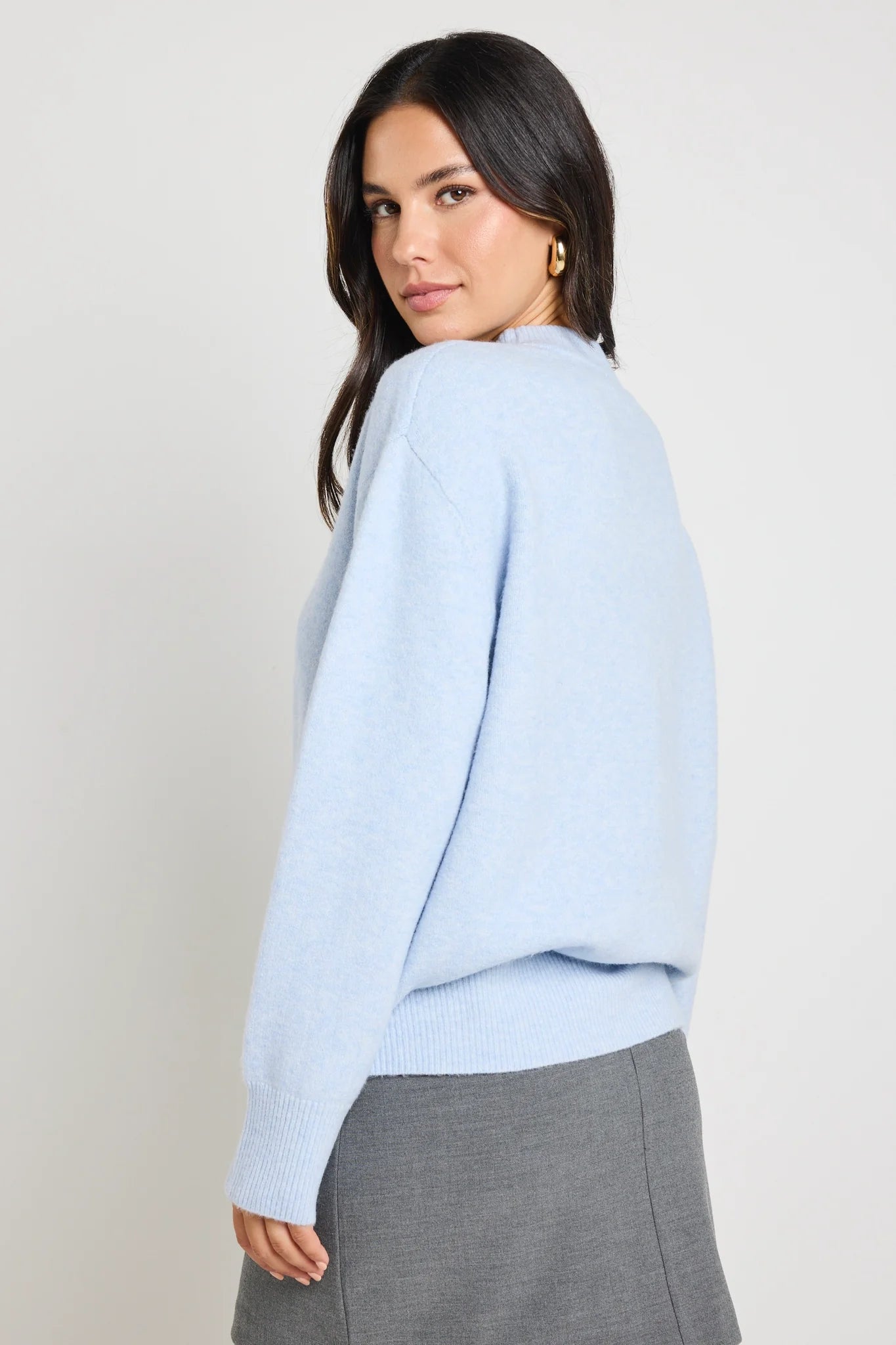 True Ice Blue Crewneck Knit Jumper