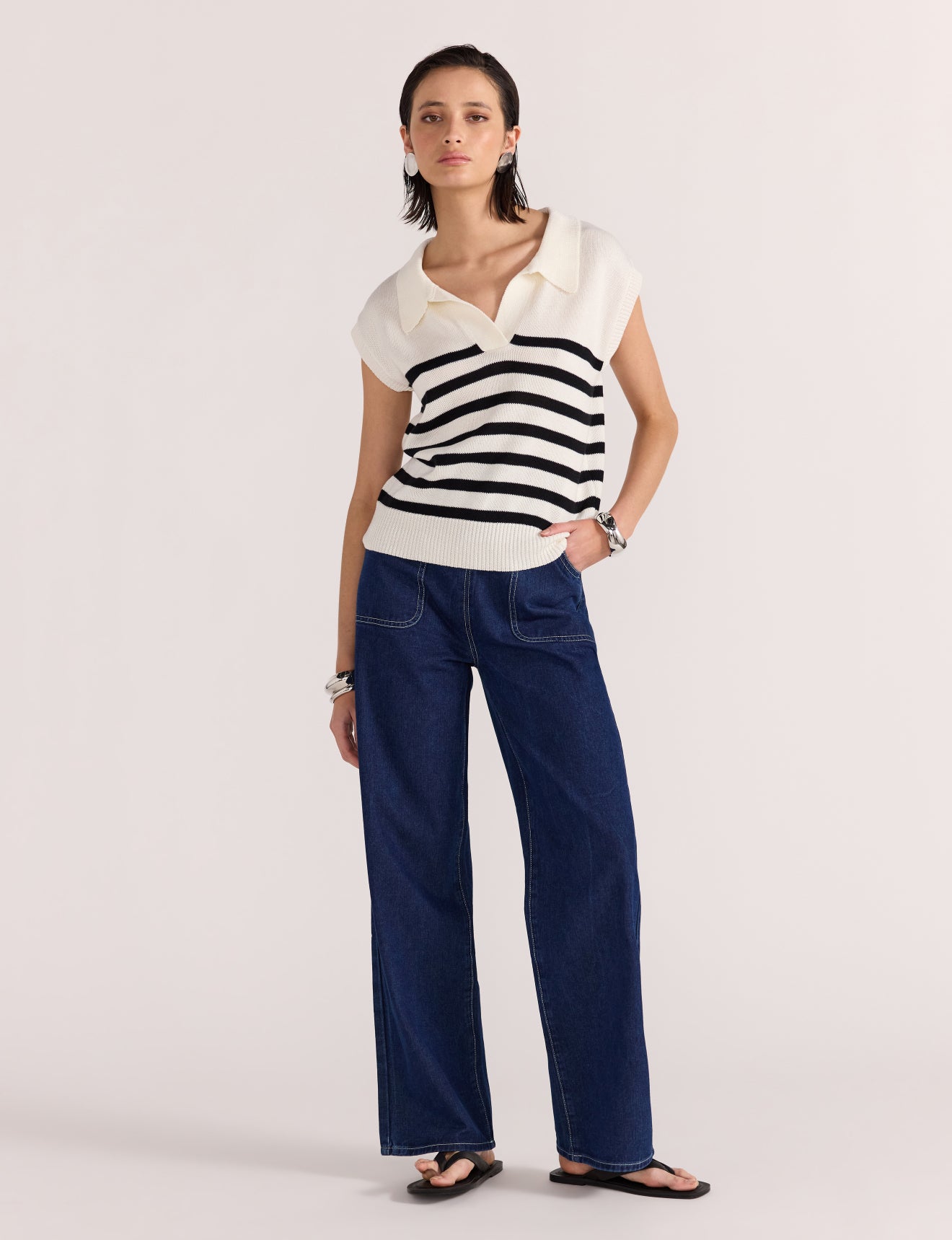 Remi Stripe Polo Knit