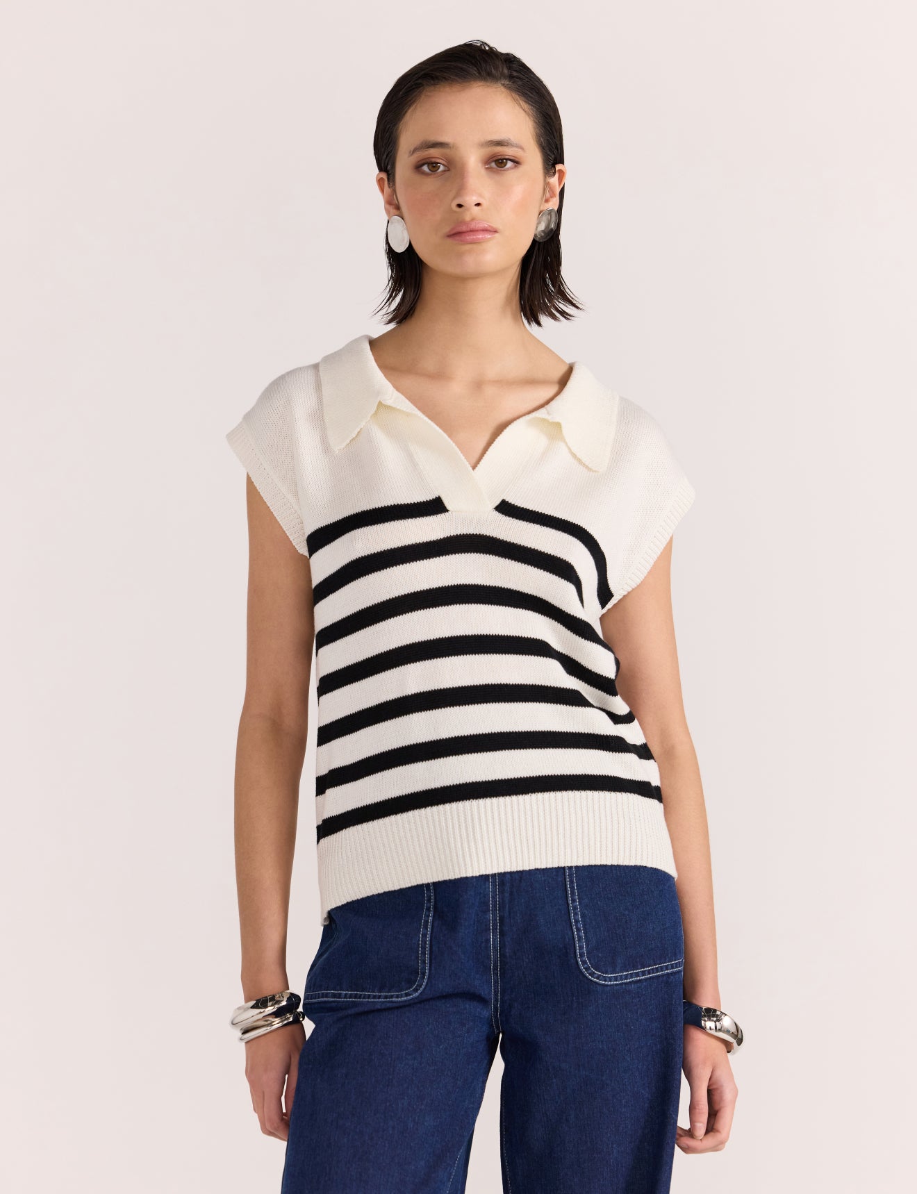 Remi Stripe Polo Knit