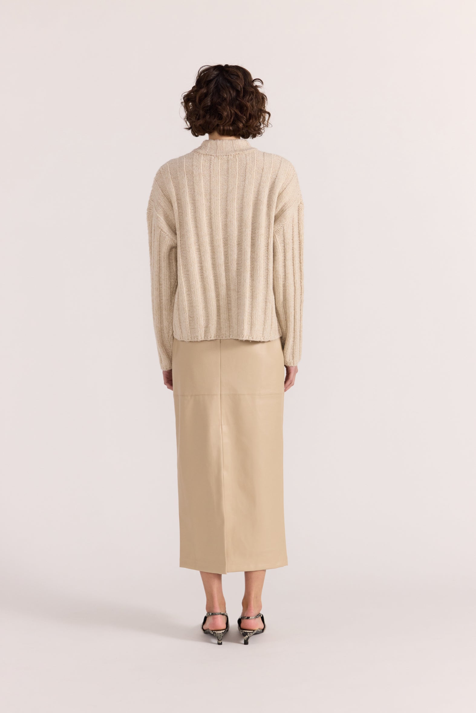 Mira Faux Leather Midi Skirt