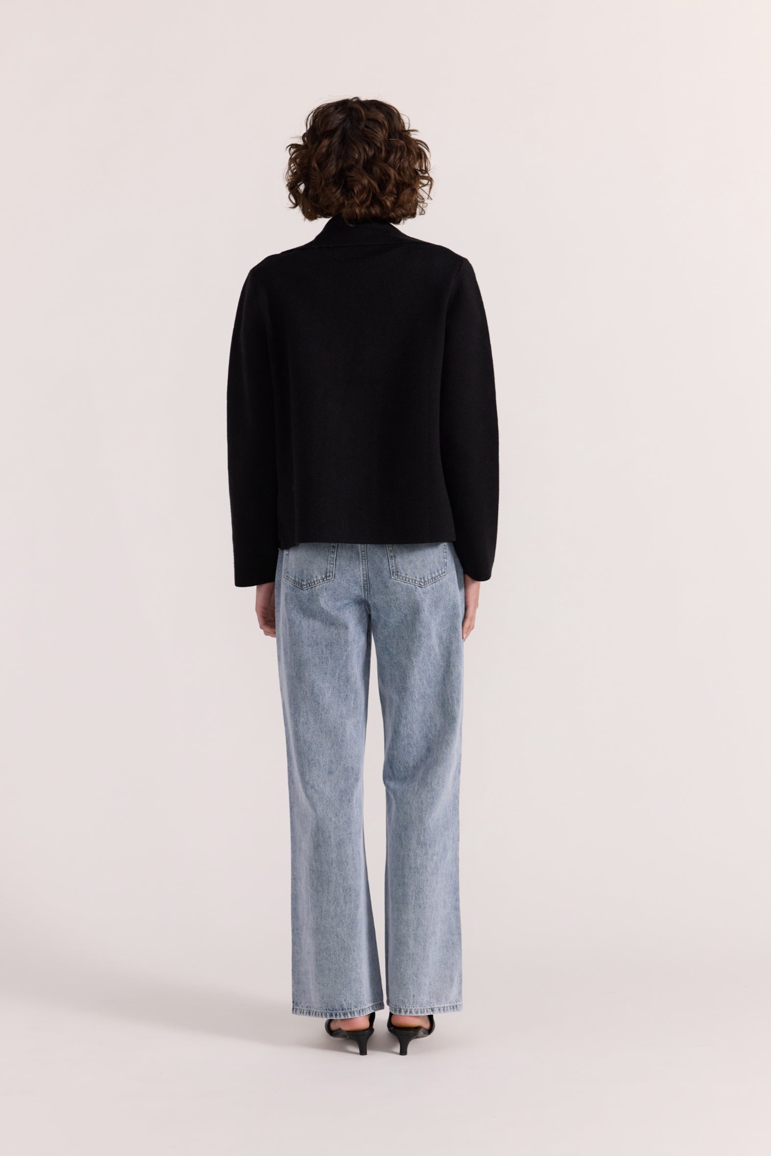 Aiden Crop Coatigan Black