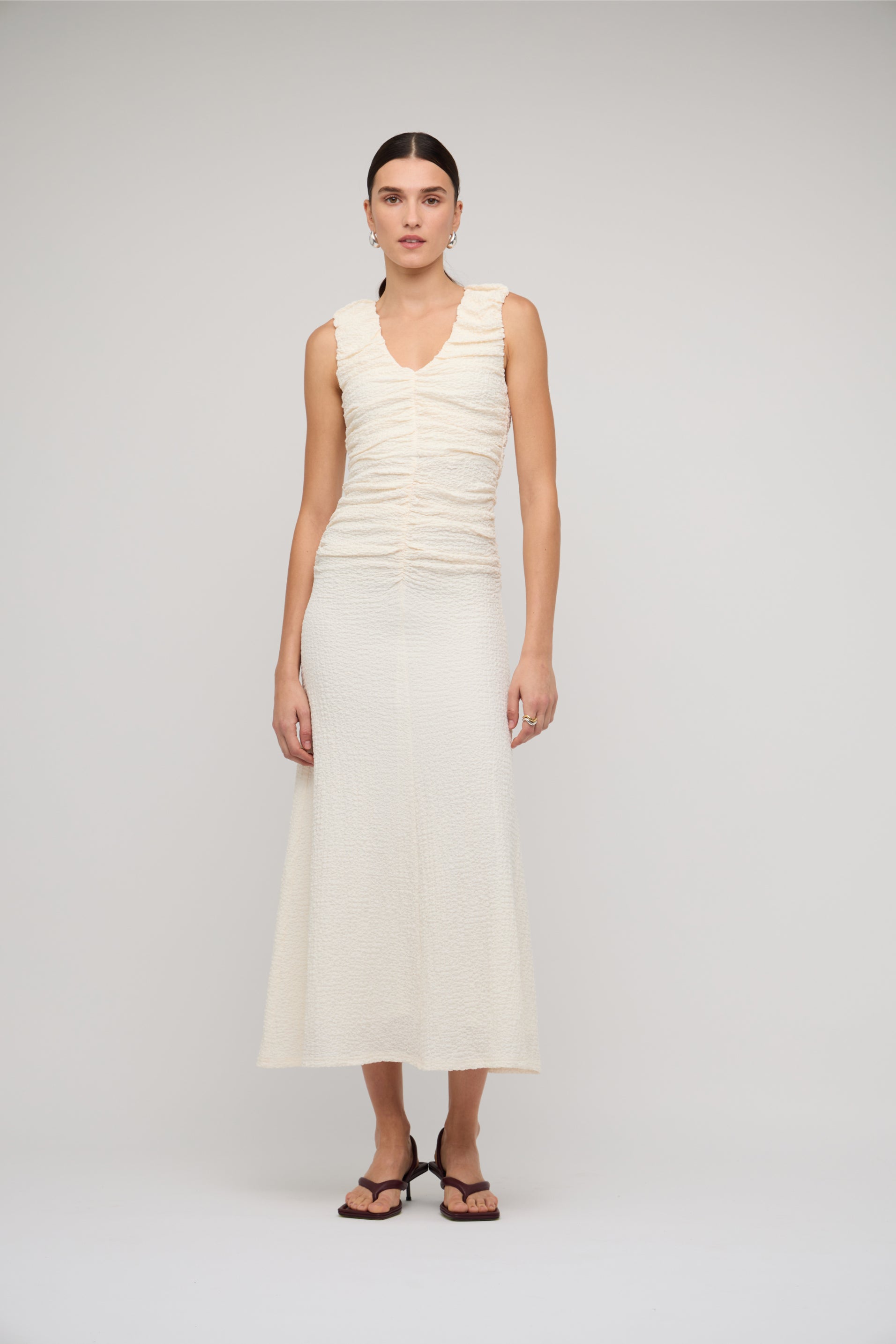 Lyric Gathered Midi Dress