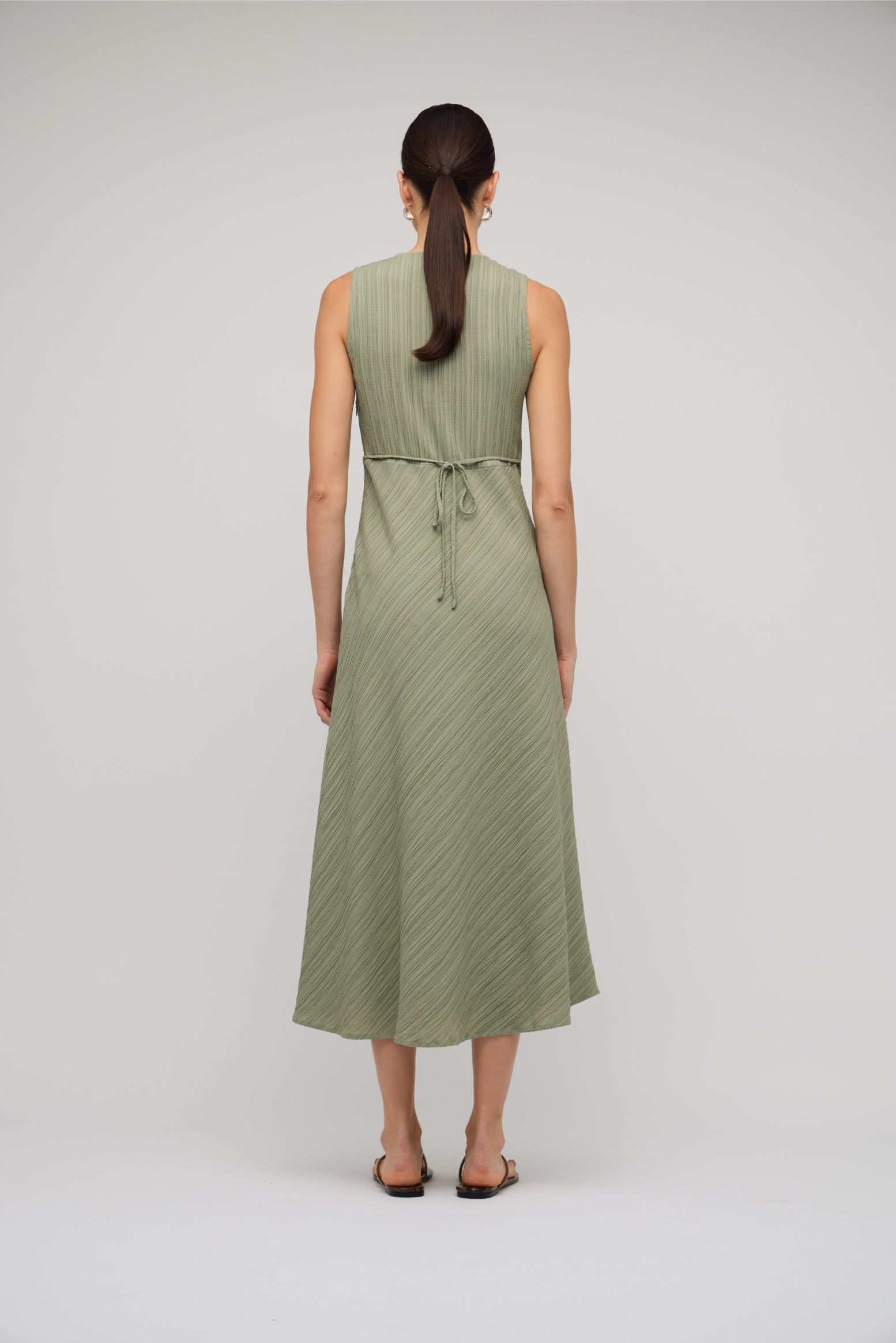 Amira Bias Dress Sage