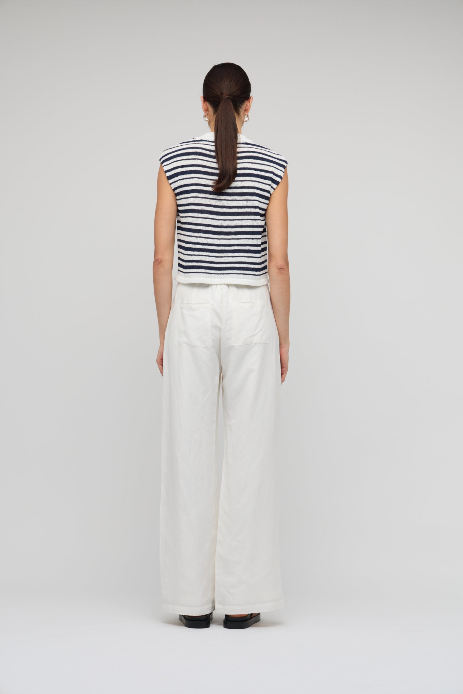 Palmer Stripe Knit Tank Navy