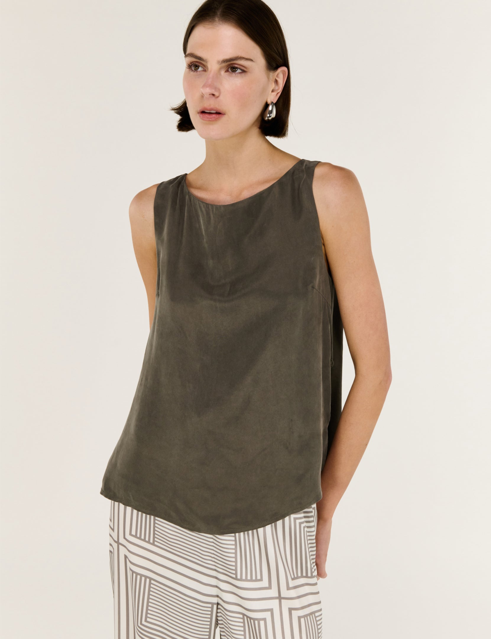 Stevie Waist Tie Top Olive