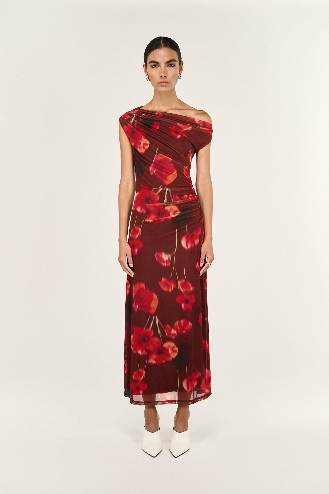 Vivi Mesh Asym Midi Dress