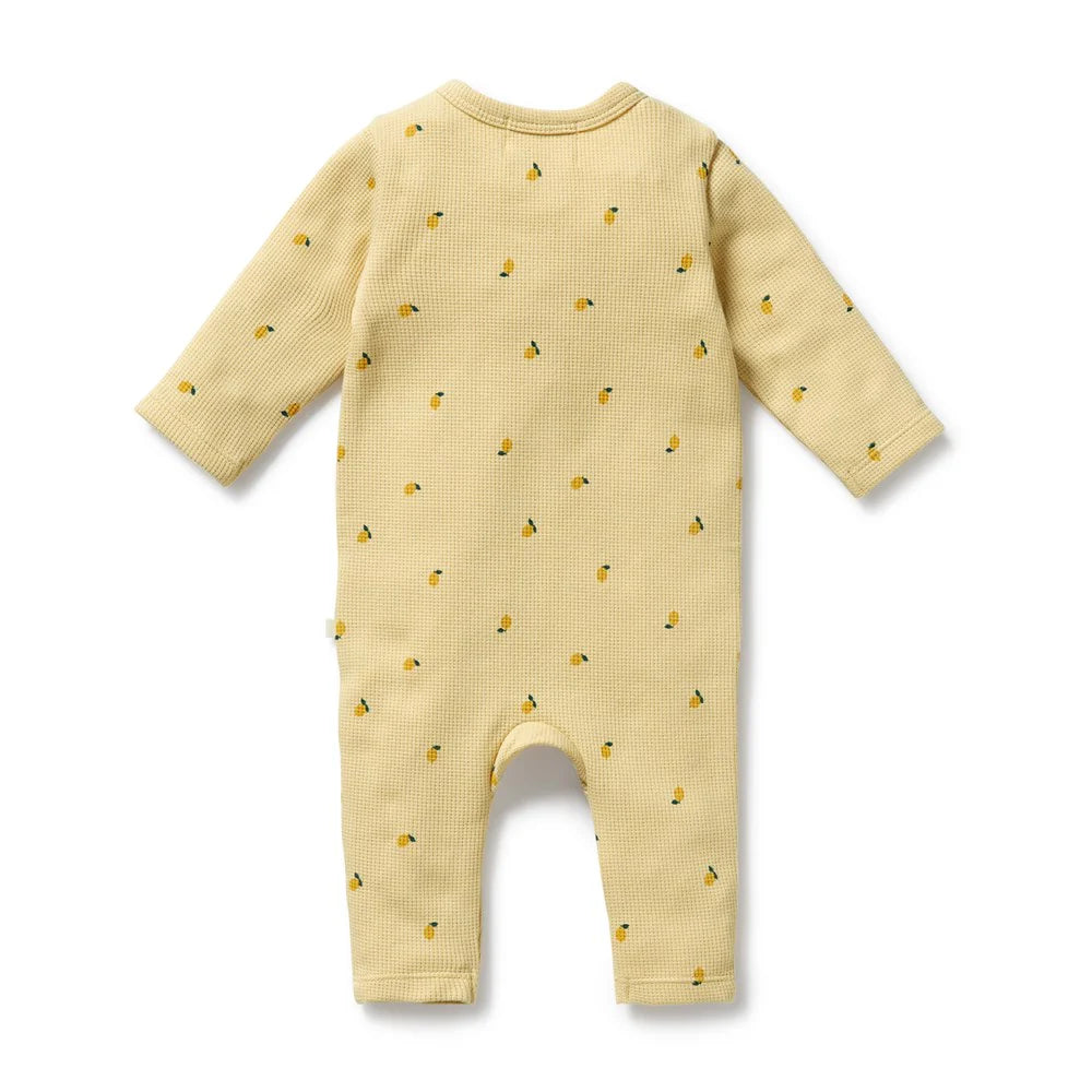 Little Lemon Organic Waffle Ruffle Growsuit