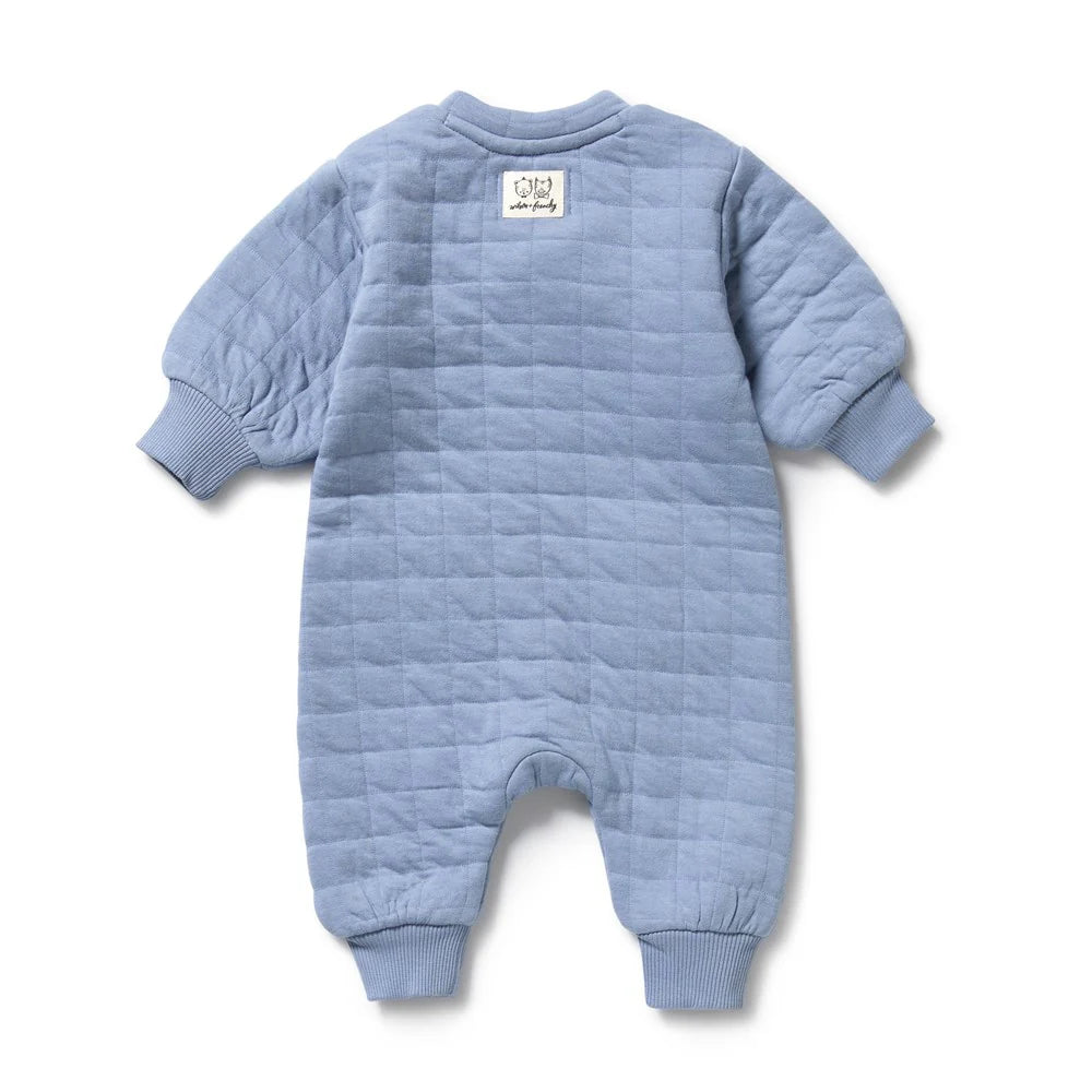 Sky Blue Organic Quilted Grow Suit