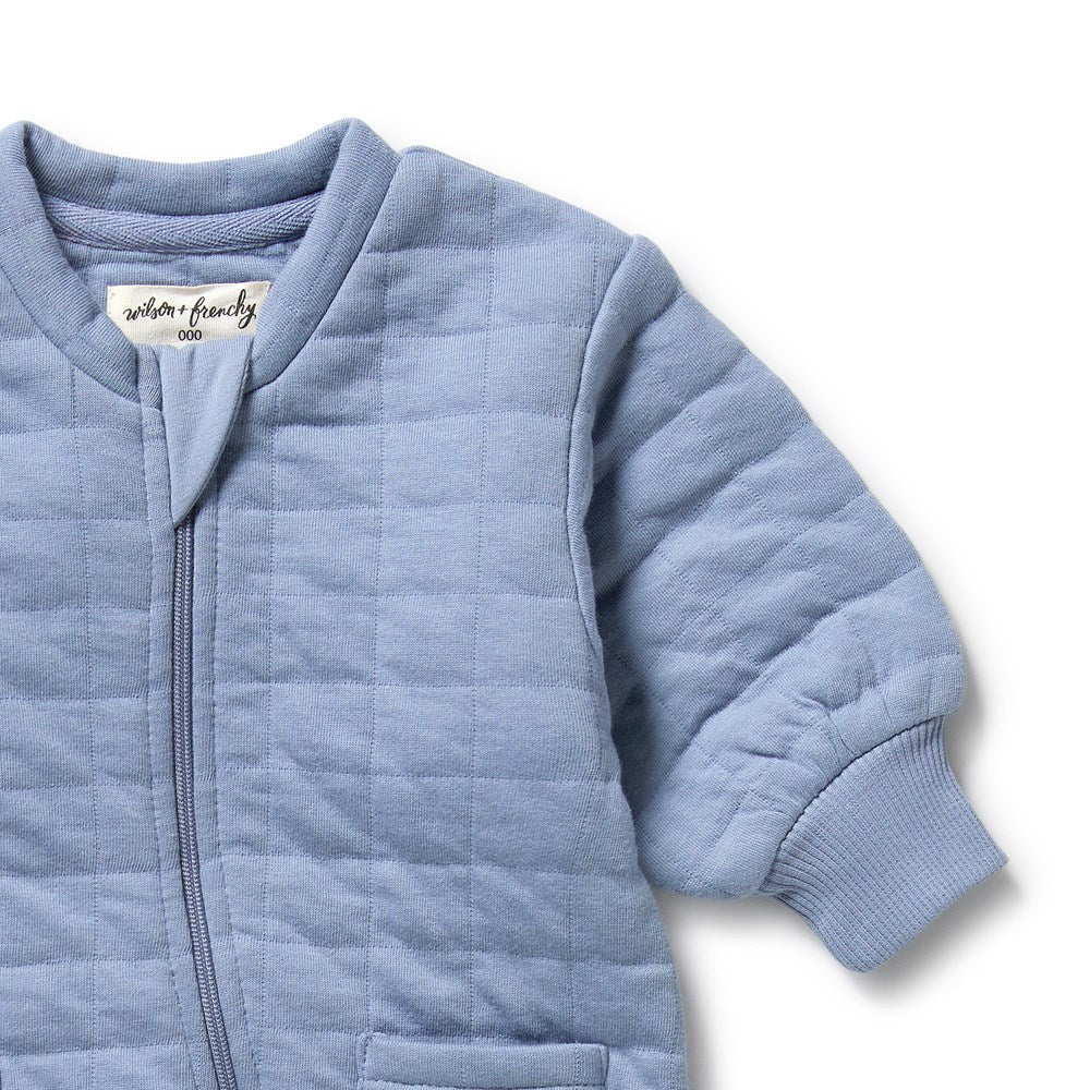 Sky Blue Organic Quilted Grow Suit