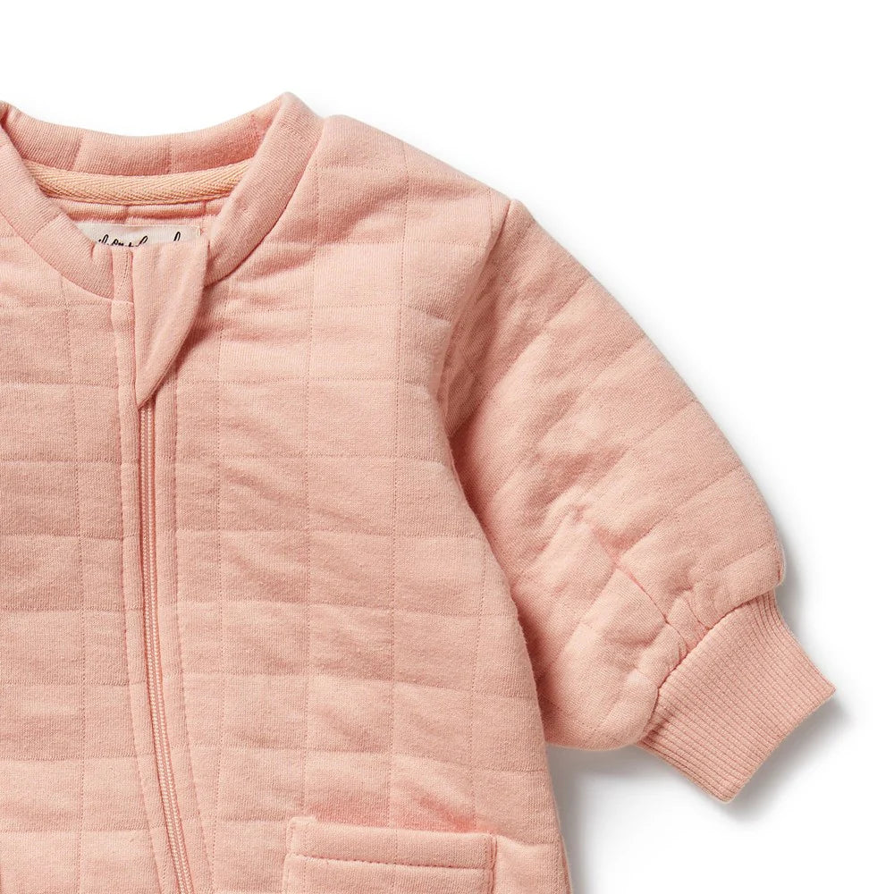 Pretty Pink Organic Quilted Growsuit