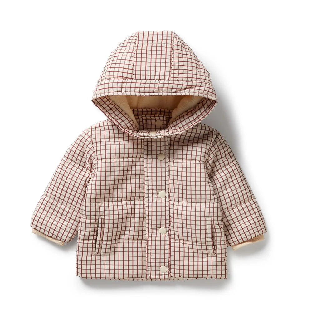 Amber Check Puffer Jacket